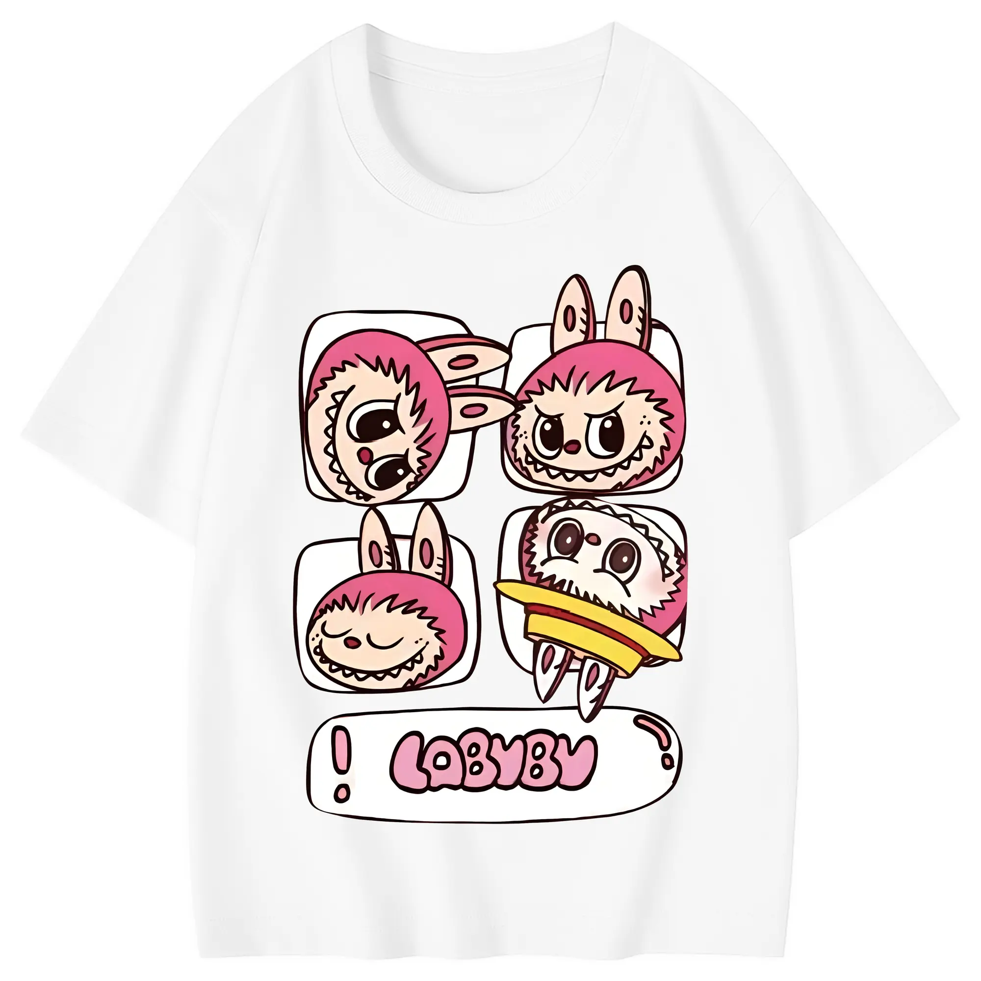 ラブブ グッズ モココ - 綿100％ キッズTシャツ ・ フロントプリント ・ 快適 通気性 ・ スポーツ カジュアル 散歩用