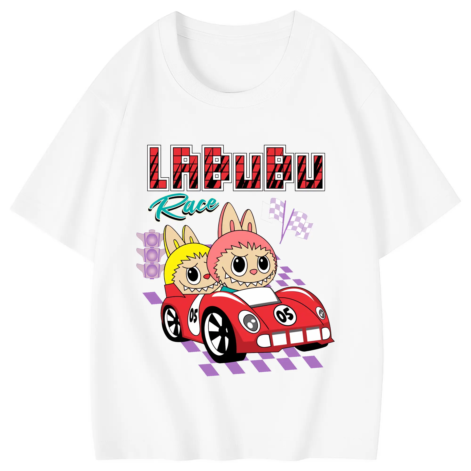 ラブブ グッズ モココ - 綿100％ キッズTシャツ ・ フロントプリント ・ 快適 通気性 ・ スポーツ カジュアル 散歩用