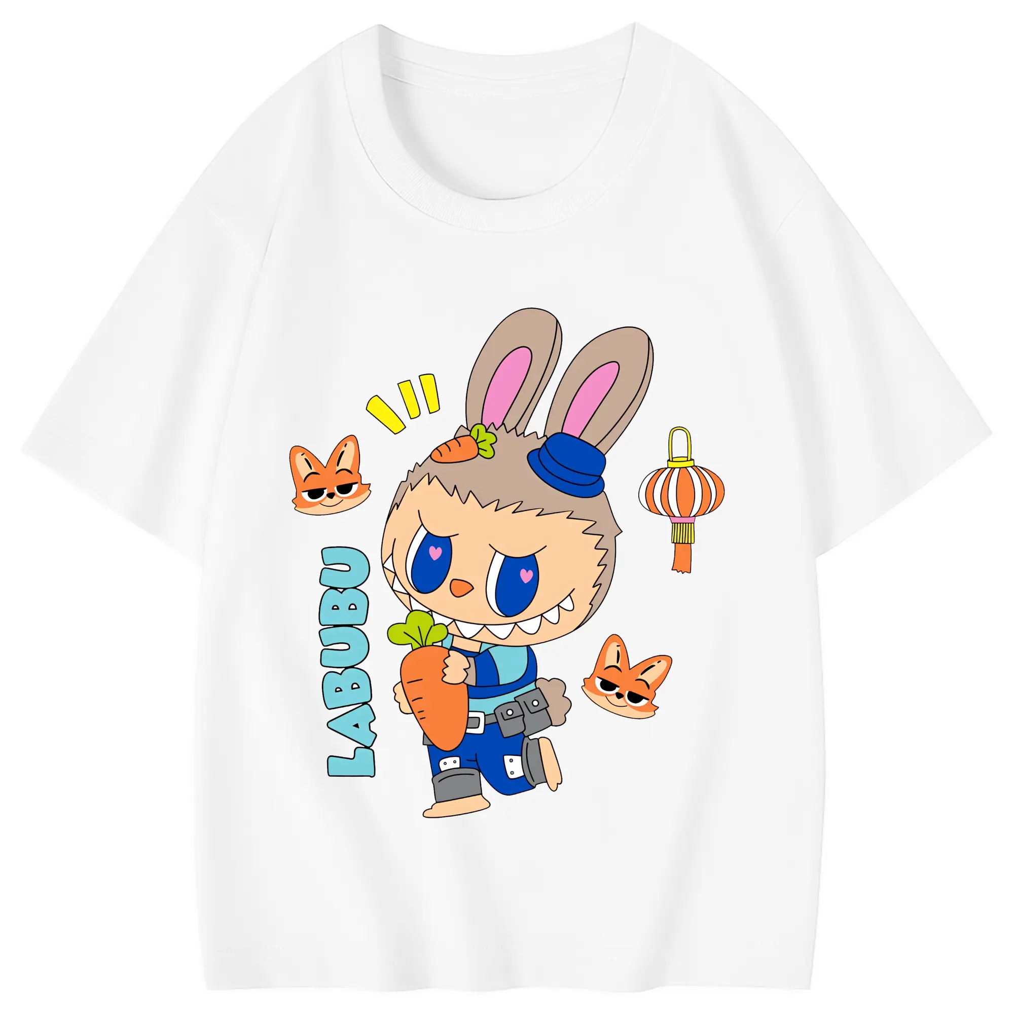 ラブブ グッズ モココ - 綿100％ キッズTシャツ ・ フロントプリント ・ 快適 通気性 ・ スポーツ カジュアル 散歩用