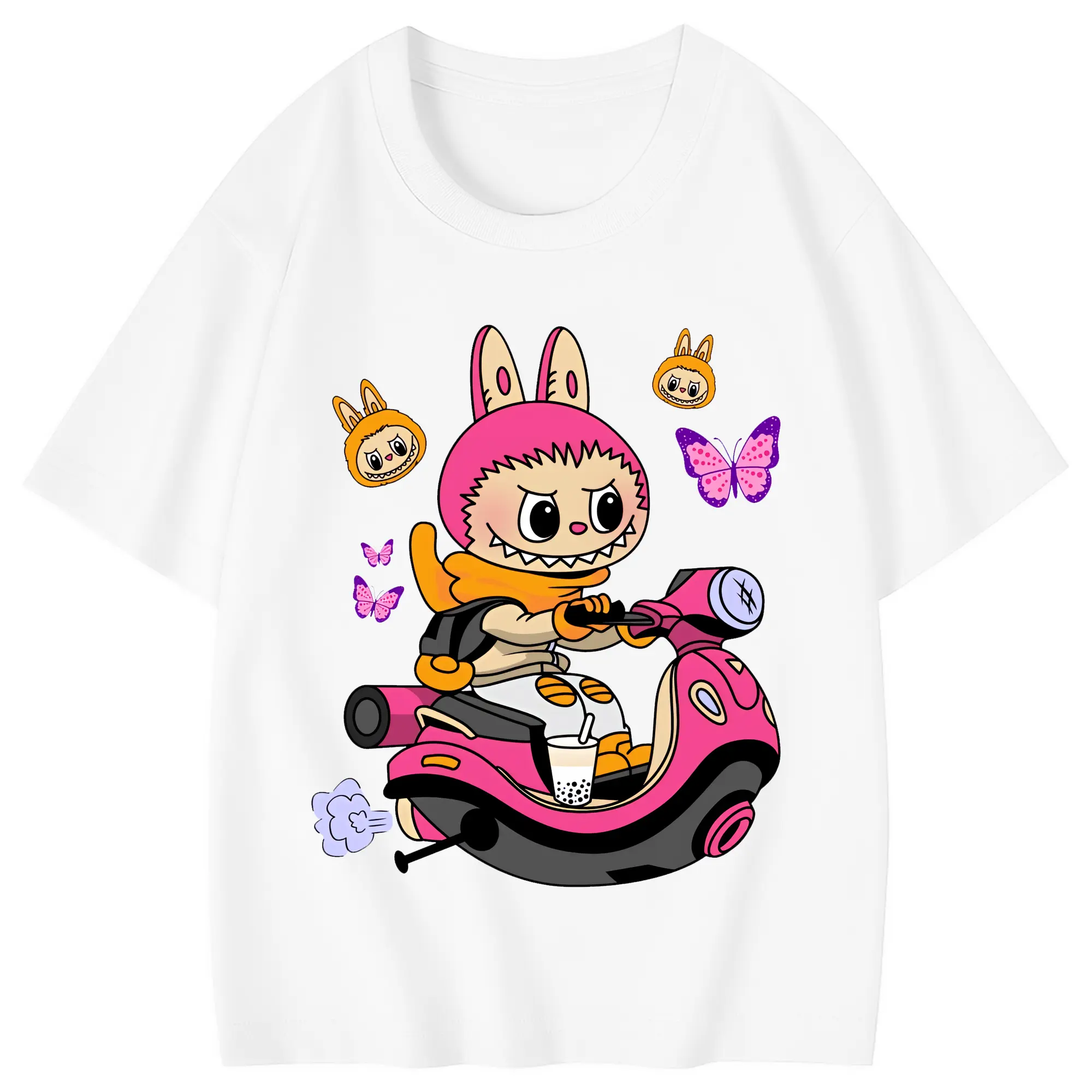 ラブブ グッズ モココ - 綿100％ キッズTシャツ ・ フロントプリント ・ 快適 通気性 ・ スポーツ カジュアル 散歩用