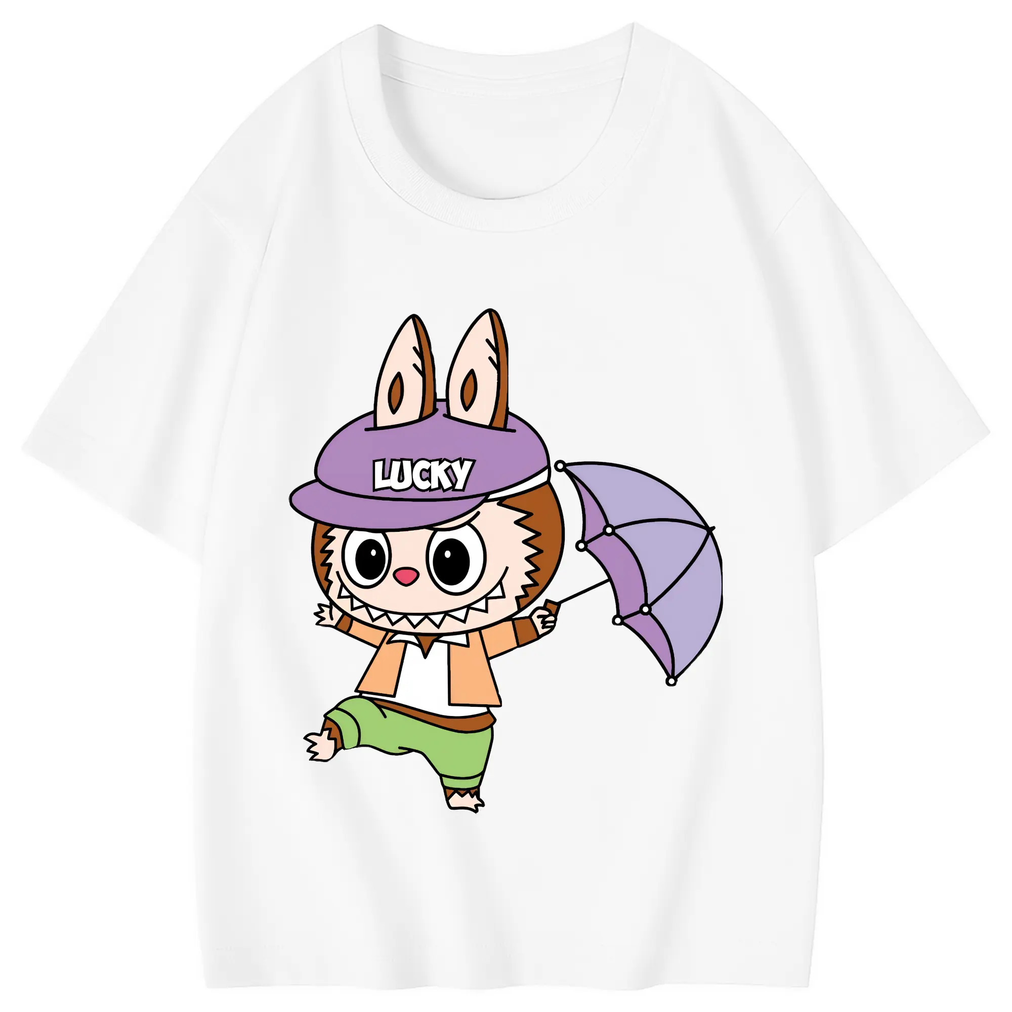 ラブブ グッズ モココ - 綿100％ キッズTシャツ ・ フロントプリント ・ 快適 通気性 ・ スポーツ カジュアル 散歩用