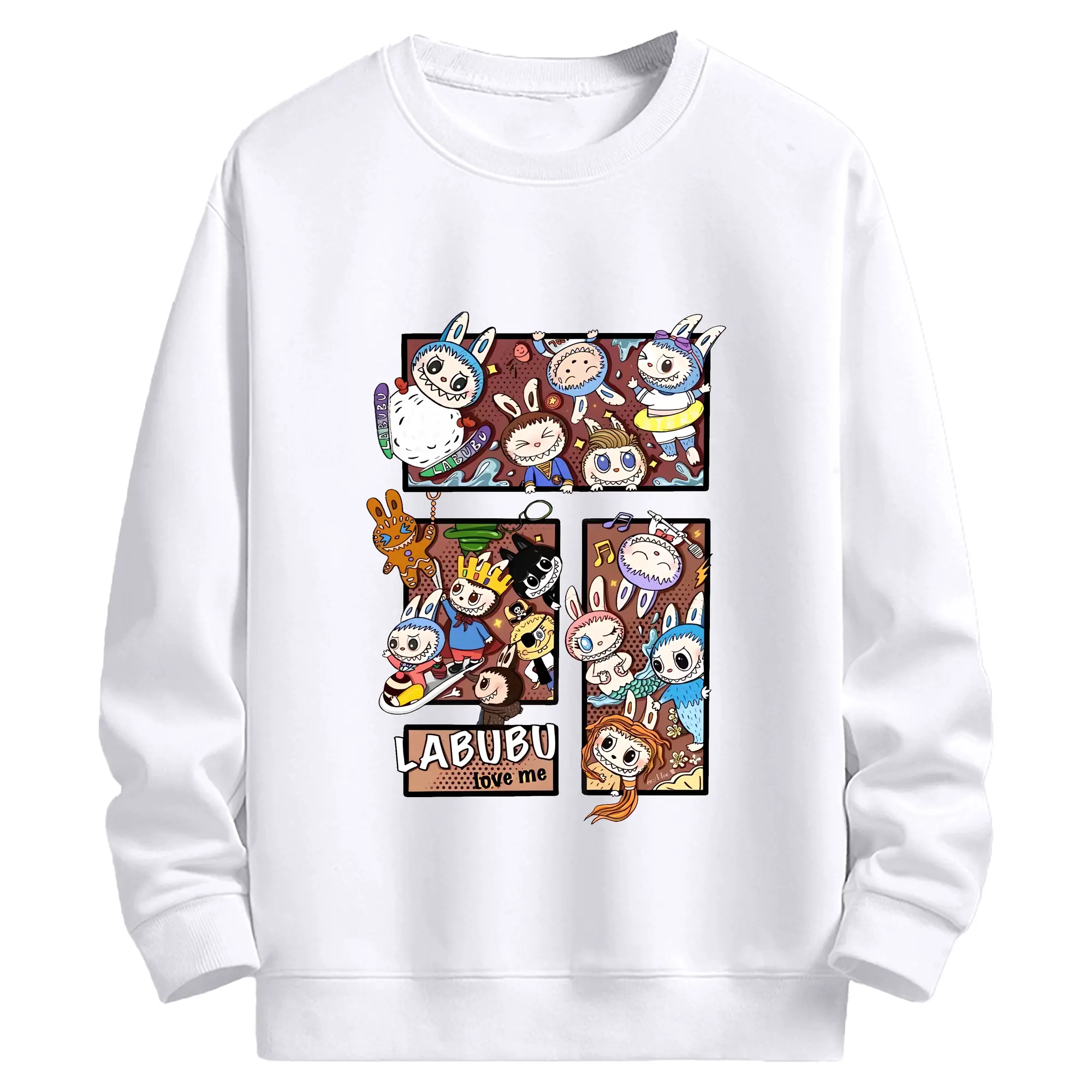 ラブブ グッズ モココ - 高品質 クルーネック スウェット ・ コットン59％ ポリエステル41％ ・ ユニセックス 長袖 トレーナー ・ カジュアル デイリー スポーツ 散歩用