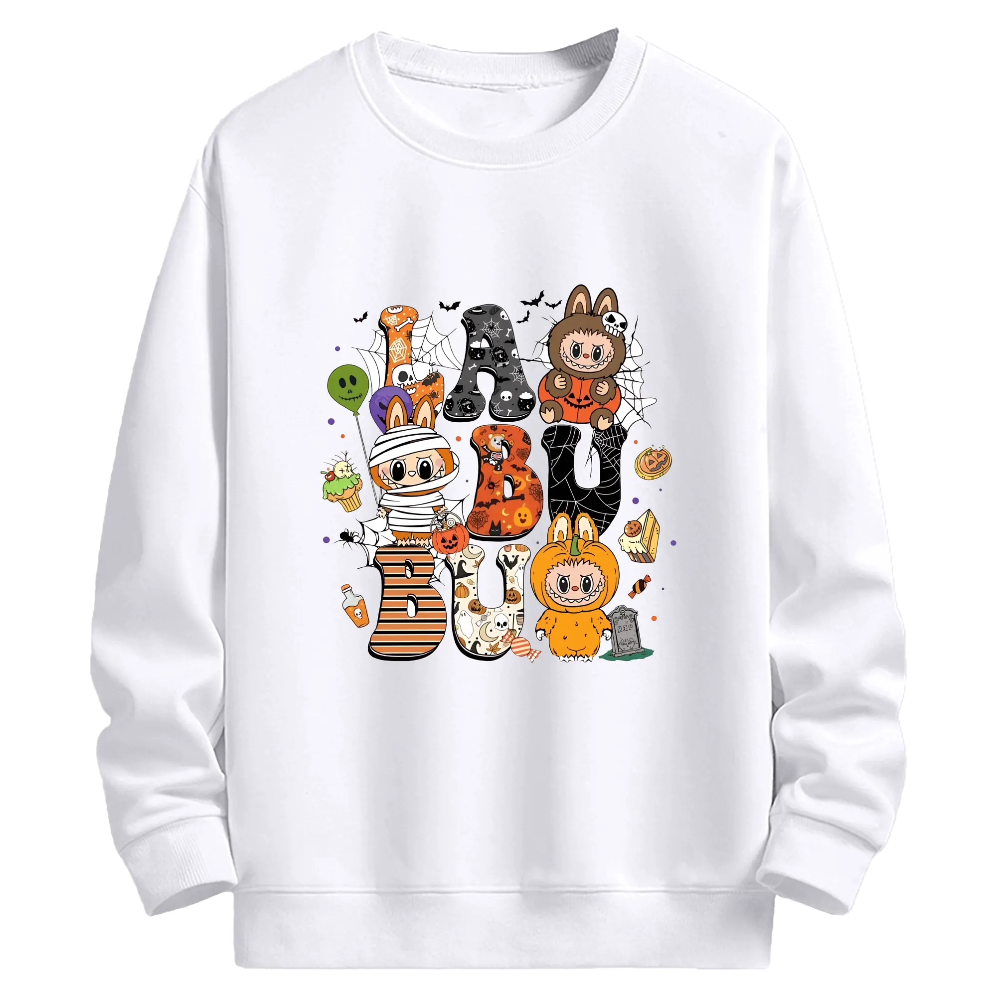 ラブブ グッズ モココ - 高品質 クルーネック スウェット ・ コットン59％ ポリエステル41％ ・ ユニセックス 長袖 トレーナー ・ カジュアル デイリー スポーツ 散歩用