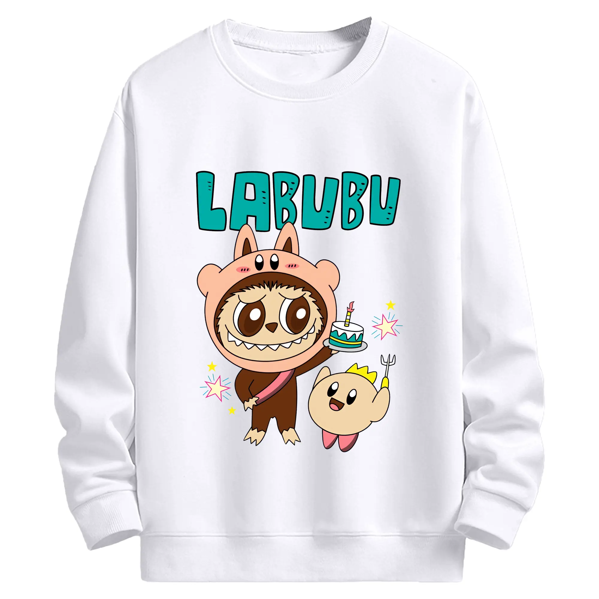 ラブブ グッズ モココ - 高品質 クルーネック スウェット ・ コットン59％ ポリエステル41％ ・ ユニセックス 長袖 トレーナー ・ カジュアル デイリー スポーツ 散歩用