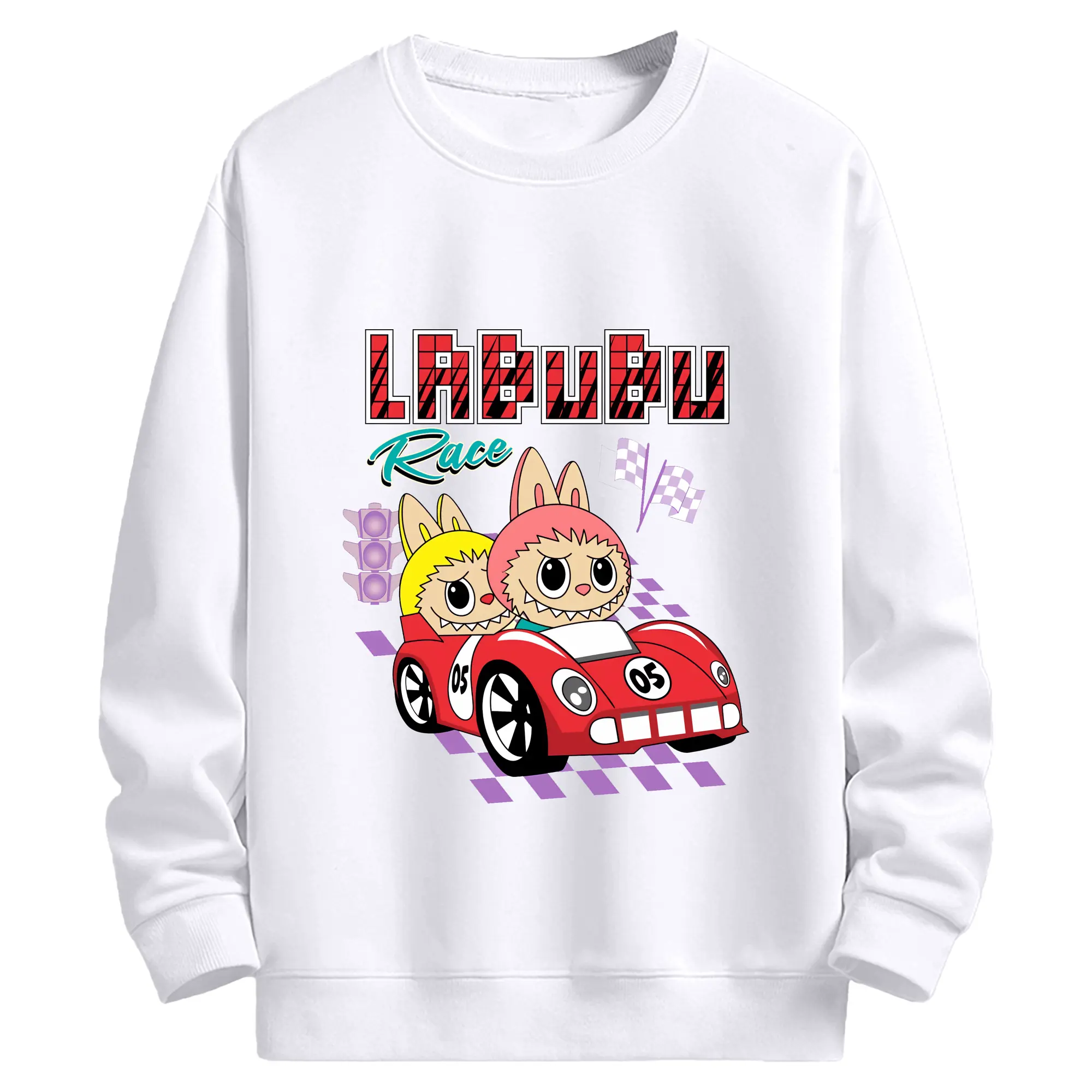 ラブブ グッズ モココ - 高品質 クルーネック スウェット ・ コットン59％ ポリエステル41％ ・ ユニセックス 長袖 トレーナー ・ カジュアル デイリー スポーツ 散歩用