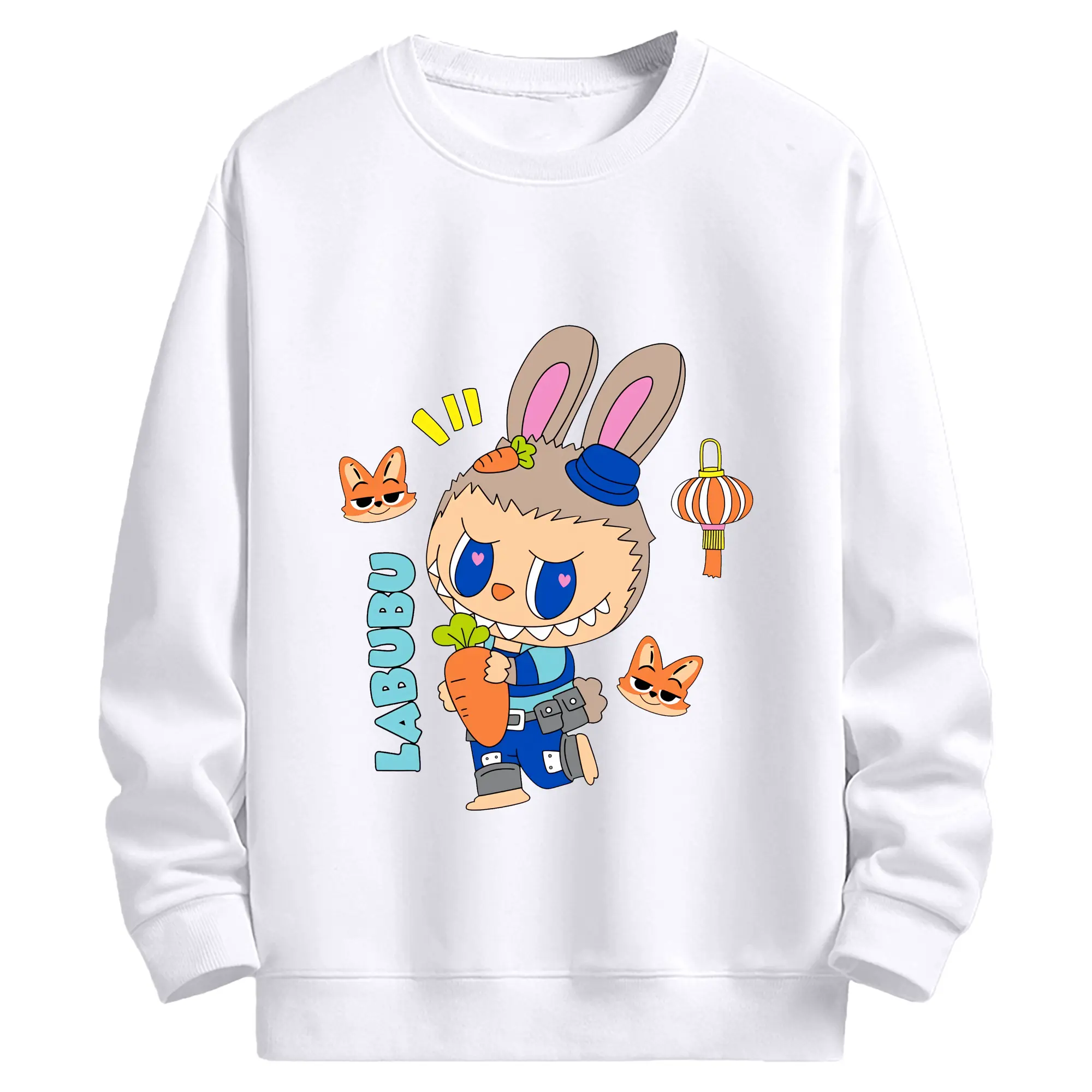 ラブブ グッズ モココ - 高品質 クルーネック スウェット ・ コットン59％ ポリエステル41％ ・ ユニセックス 長袖 トレーナー ・ カジュアル デイリー スポーツ 散歩用