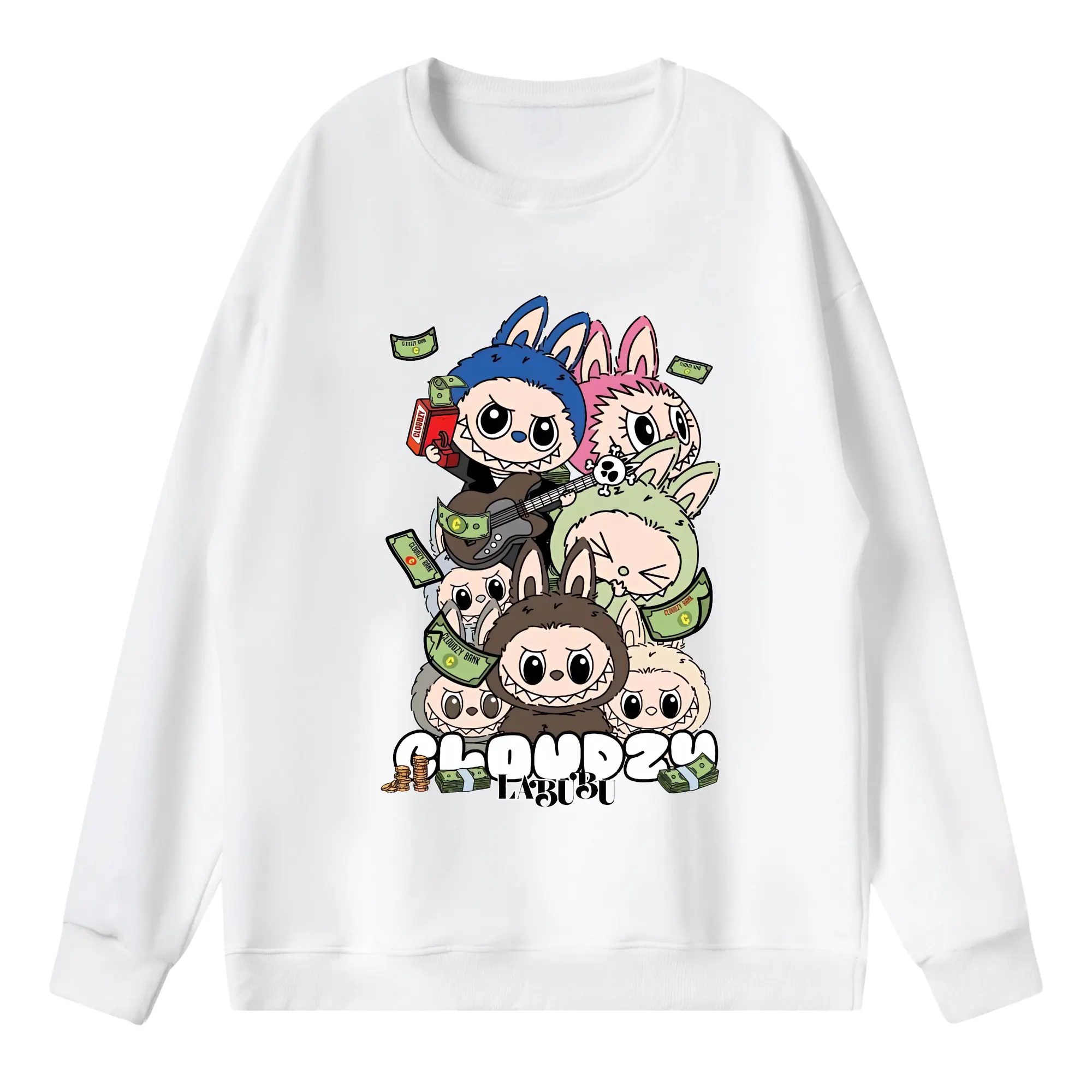 ラブブ グッズ モココ - 薄手 クルーネック スウェット 裏毛260g · ポリエステル 春秋向け カジュアル 男女兼用 · トレーナー デイリー スポーツ 散歩に最適