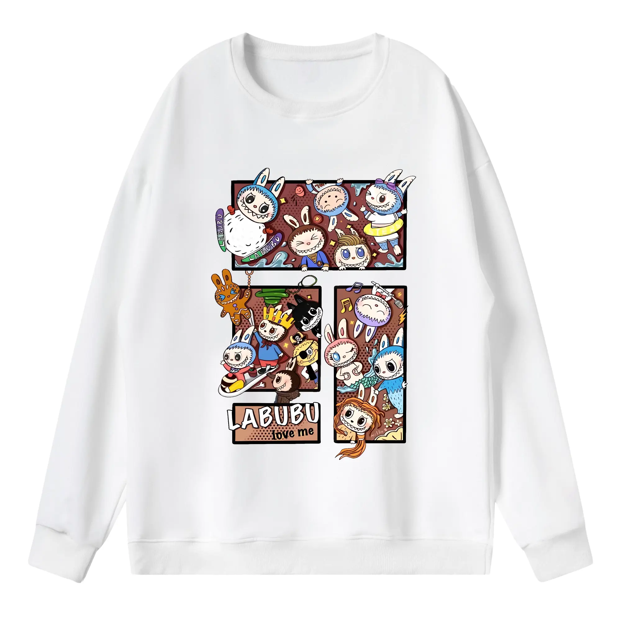 ラブブ グッズ モココ - 薄手 クルーネック スウェット 裏毛260g · ポリエステル 春秋向け カジュアル 男女兼用 · トレーナー デイリー スポーツ 散歩に最適