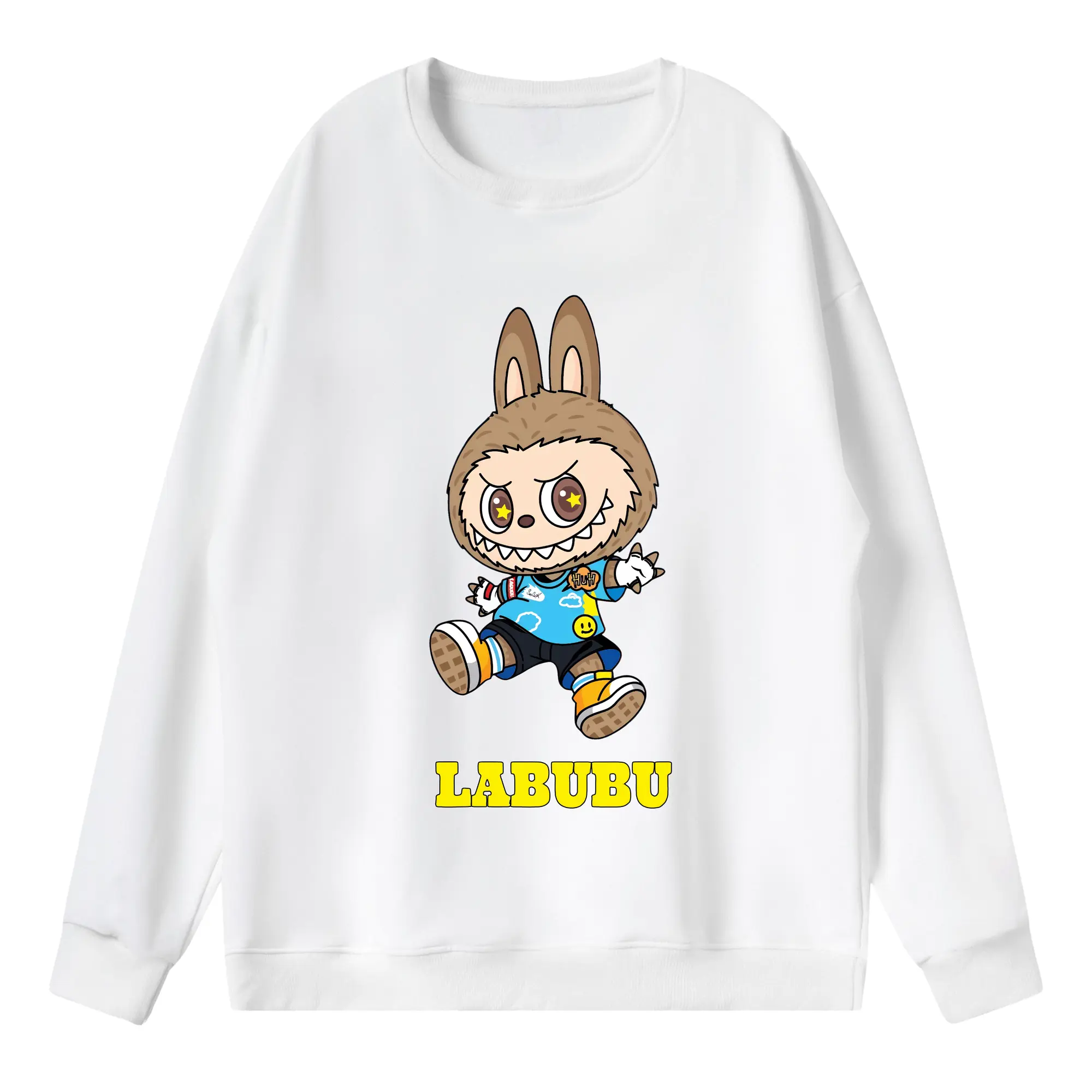 ラブブ グッズ モココ - 薄手 クルーネック スウェット 裏毛260g · ポリエステル 春秋向け カジュアル 男女兼用 · トレーナー デイリー スポーツ 散歩に最適