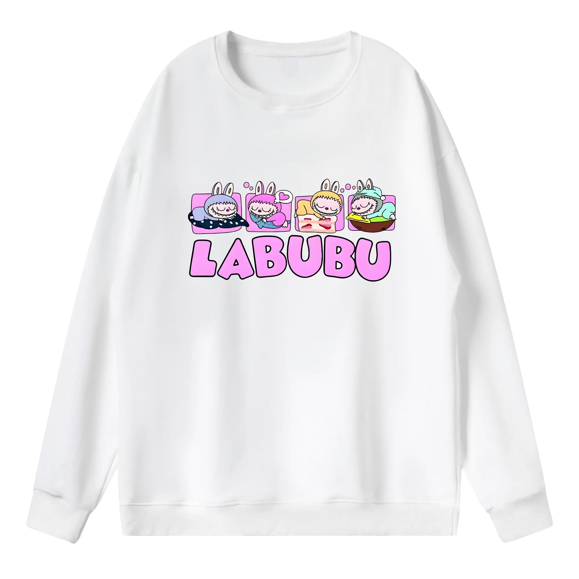 ラブブ グッズ モココ - 薄手 クルーネック スウェット 裏毛260g · ポリエステル 春秋向け カジュアル 男女兼用 · トレーナー デイリー スポーツ 散歩に最適