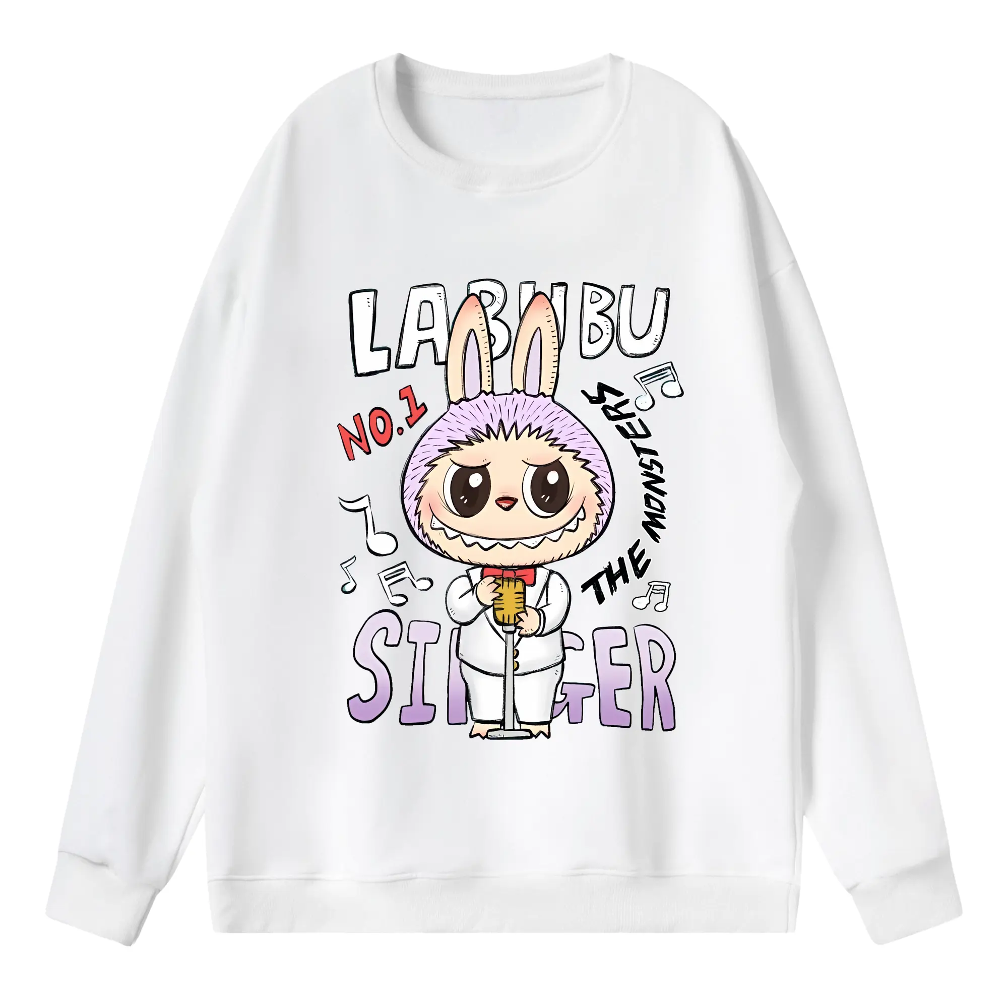 ラブブ グッズ モココ - 薄手 クルーネック スウェット 裏毛260g · ポリエステル 春秋向け カジュアル 男女兼用 · トレーナー デイリー スポーツ 散歩に最適