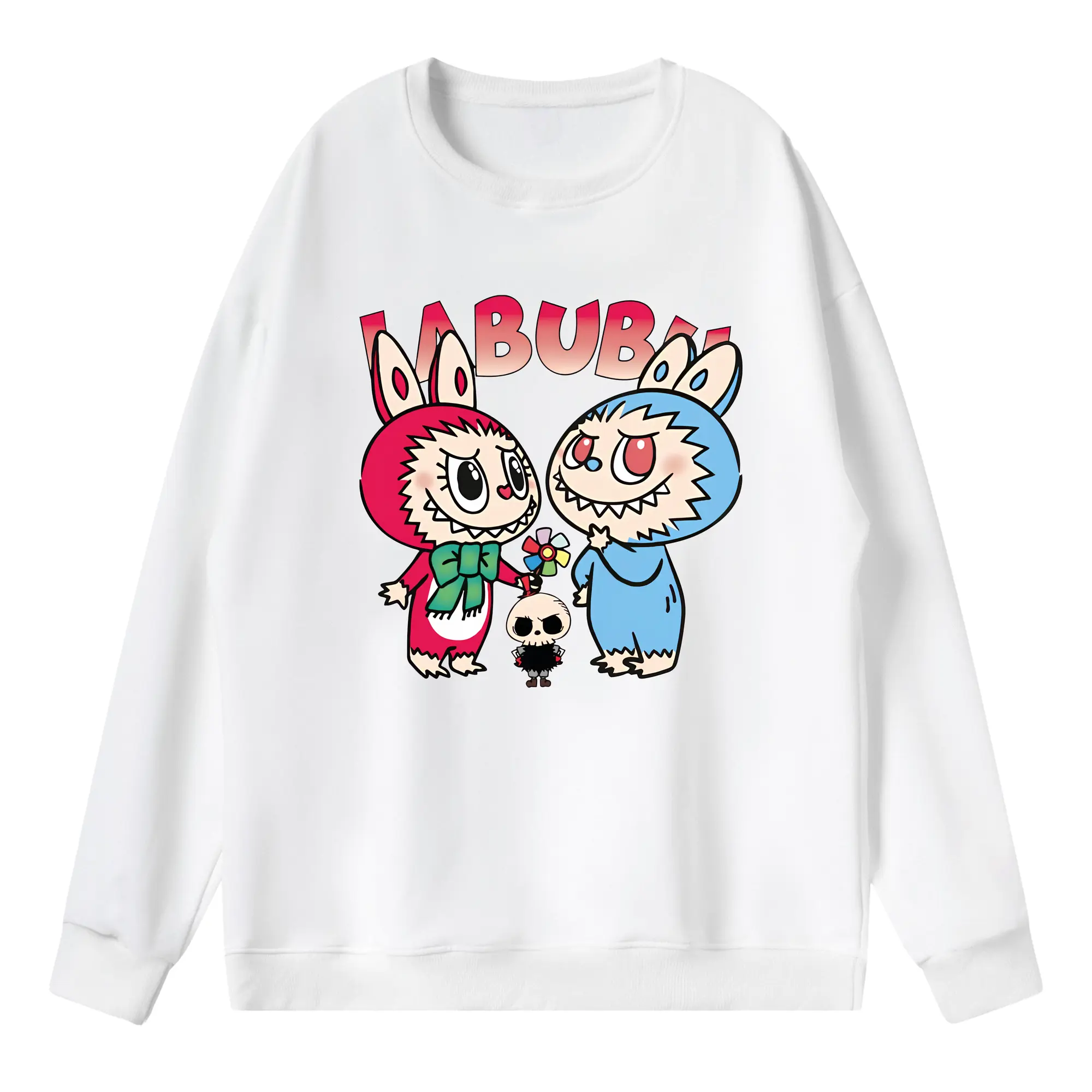 ラブブ グッズ モココ - 薄手 クルーネック スウェット 裏毛260g · ポリエステル 春秋向け カジュアル 男女兼用 · トレーナー デイリー スポーツ 散歩に最適