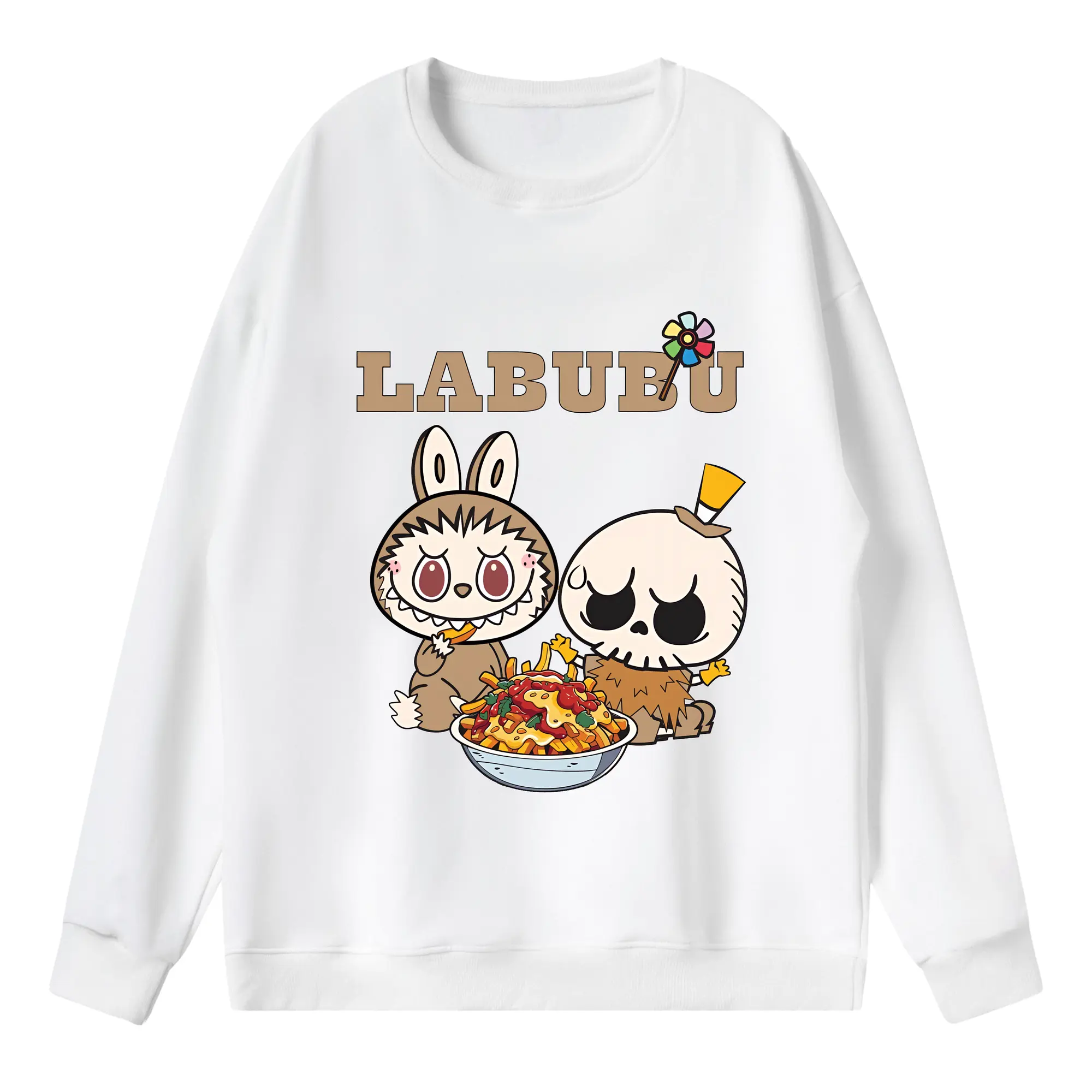 ラブブ グッズ モココ - 薄手 クルーネック スウェット 裏毛260g · ポリエステル 春秋向け カジュアル 男女兼用 · トレーナー デイリー スポーツ 散歩に最適