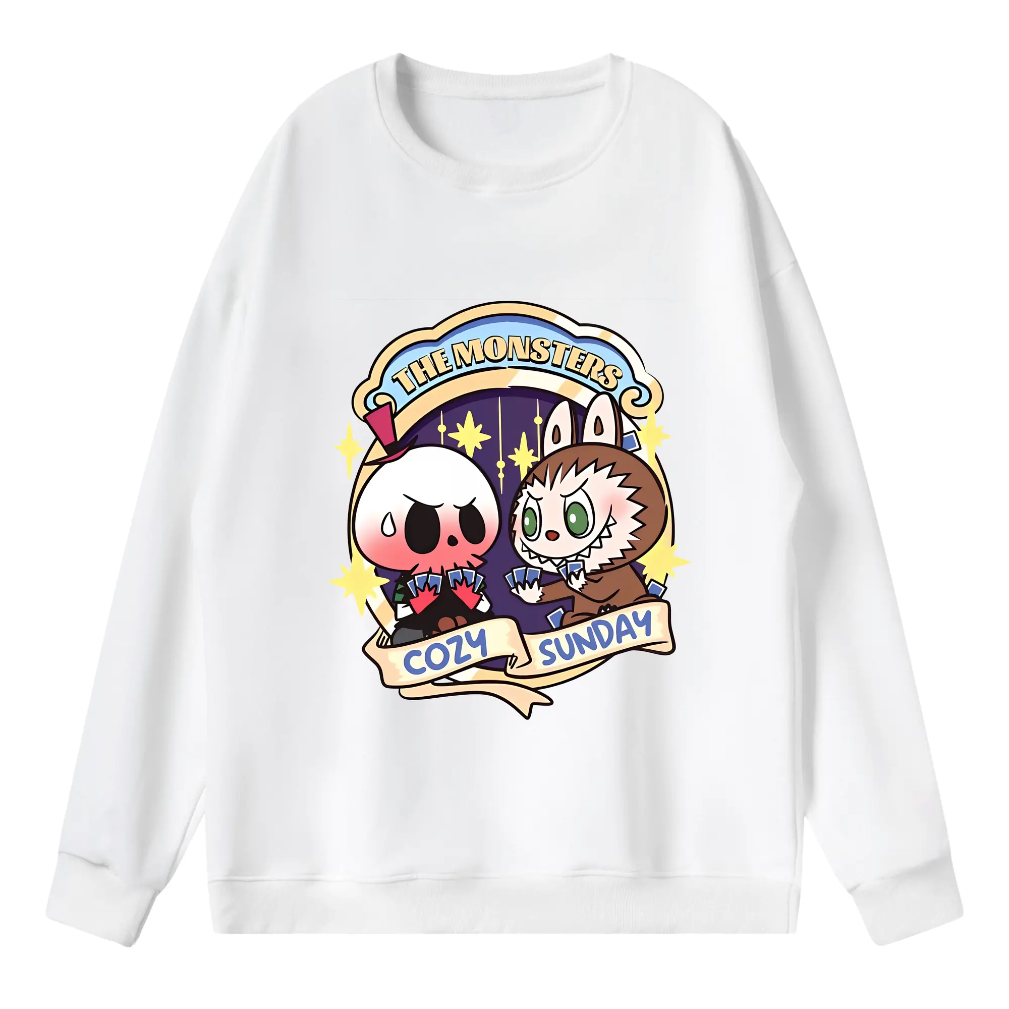 ラブブ グッズ モココ - 薄手 クルーネック スウェット 裏毛260g · ポリエステル 春秋向け カジュアル 男女兼用 · トレーナー デイリー スポーツ 散歩に最適