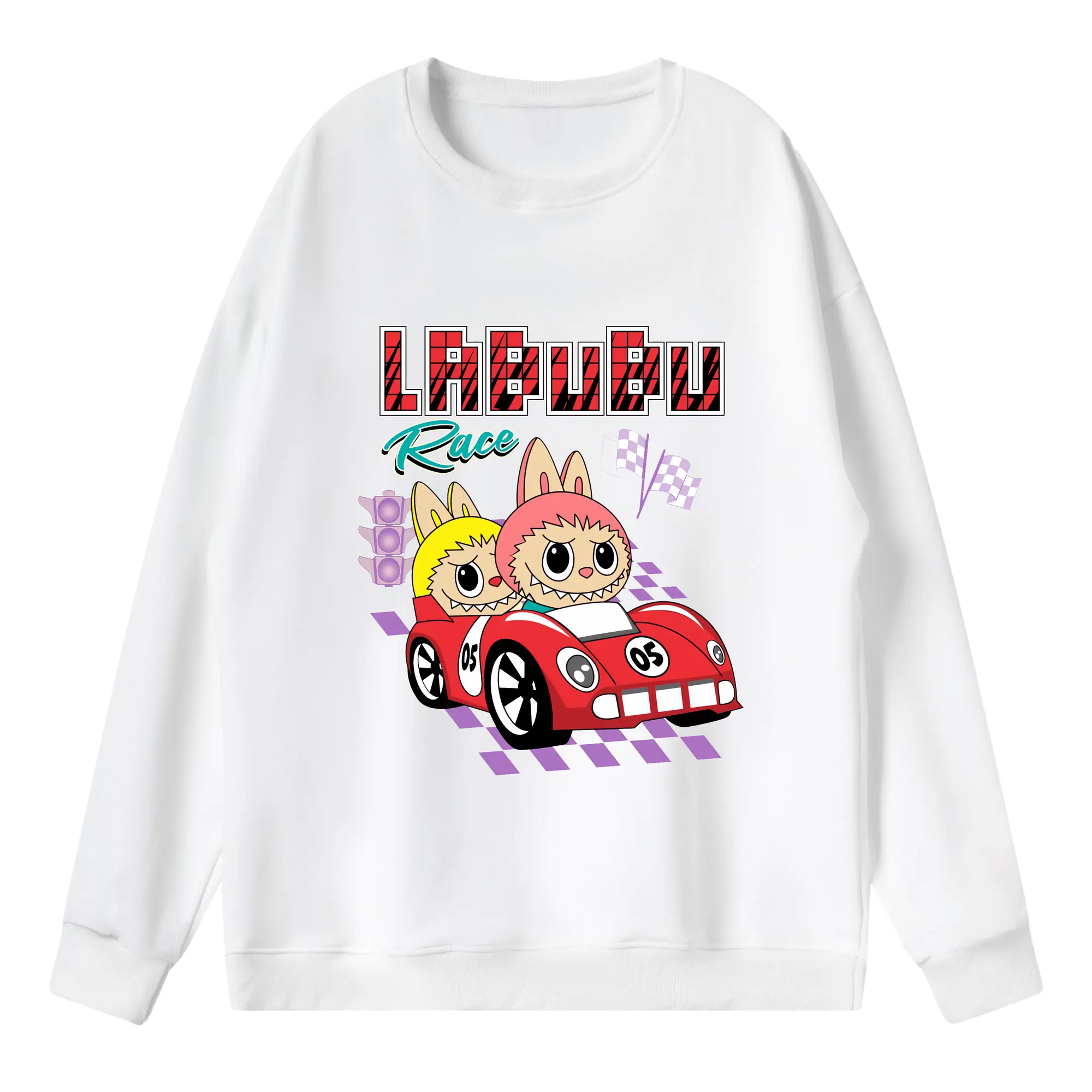 ラブブ グッズ モココ - 薄手 クルーネック スウェット 裏毛260g · ポリエステル 春秋向け カジュアル 男女兼用 · トレーナー デイリー スポーツ 散歩に最適