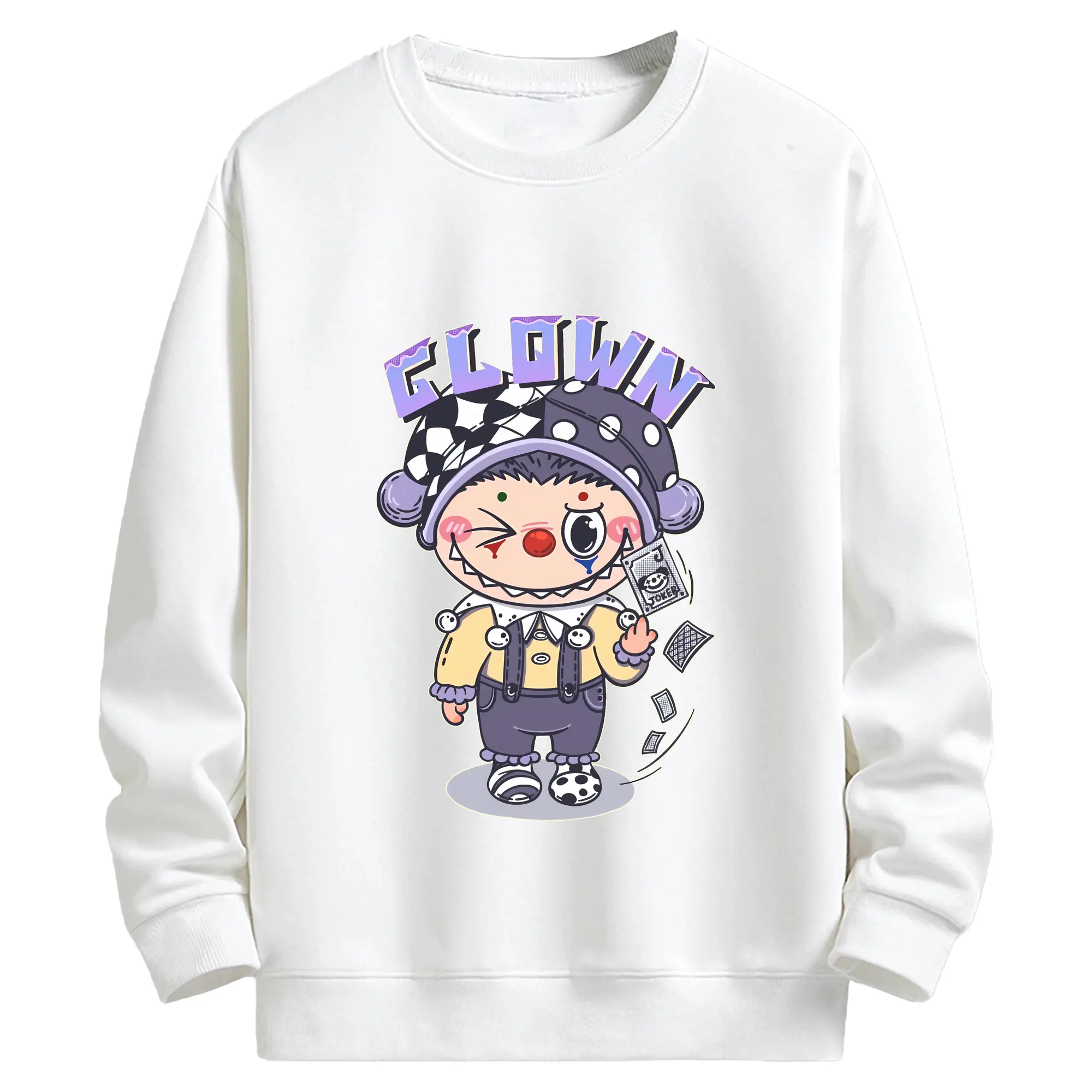 ラブブ グッズ モココ - キッズ クルーネックスウェットシャツ ・ フロントプリント ・ 綿80％ ポリエステル20％ ・ 快適 通学 スポーツ 日常使い お散歩用