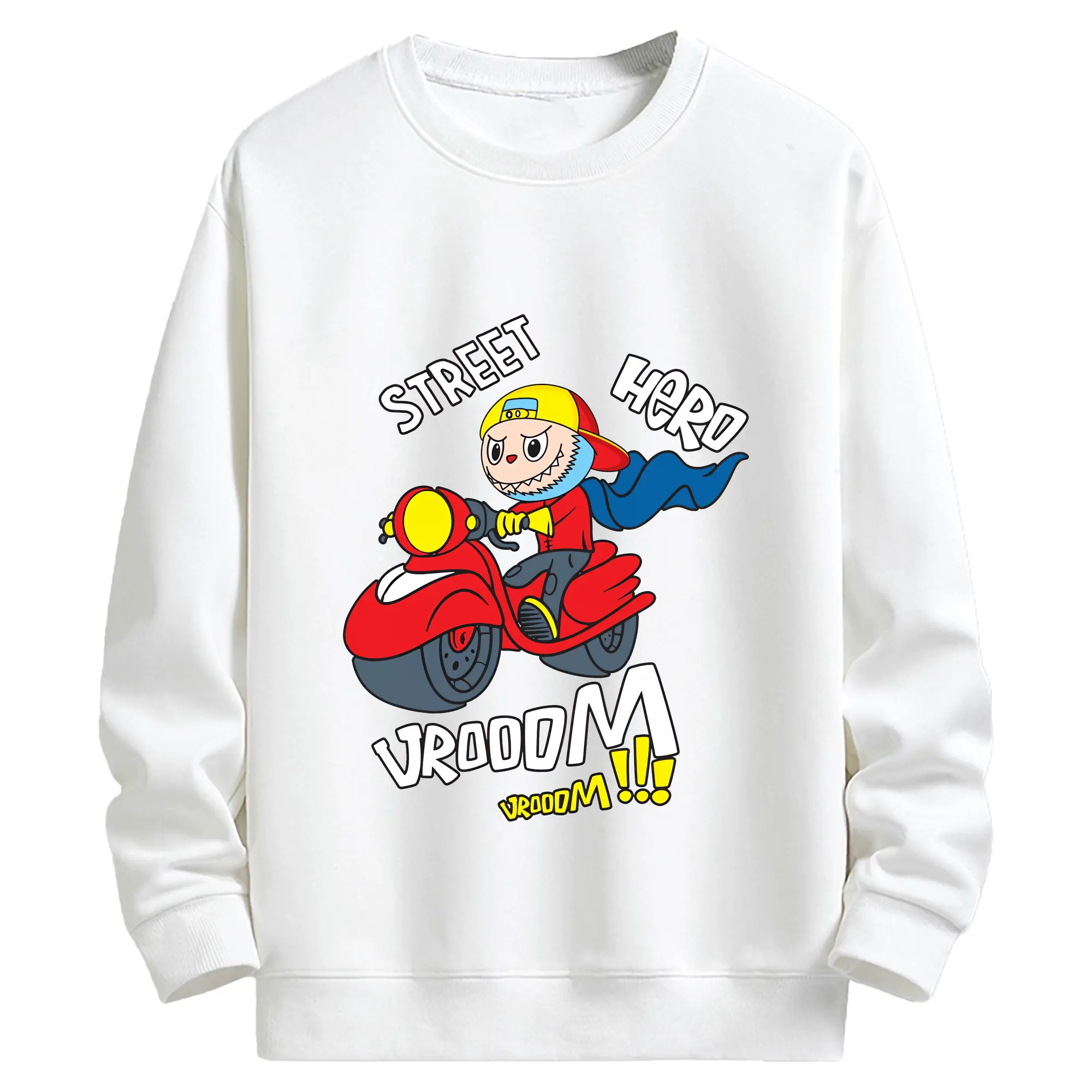 ラブブ グッズ モココ - キッズ クルーネックスウェットシャツ ・ フロントプリント ・ 綿80％ ポリエステル20％ ・ 快適 通学 スポーツ 日常使い お散歩用