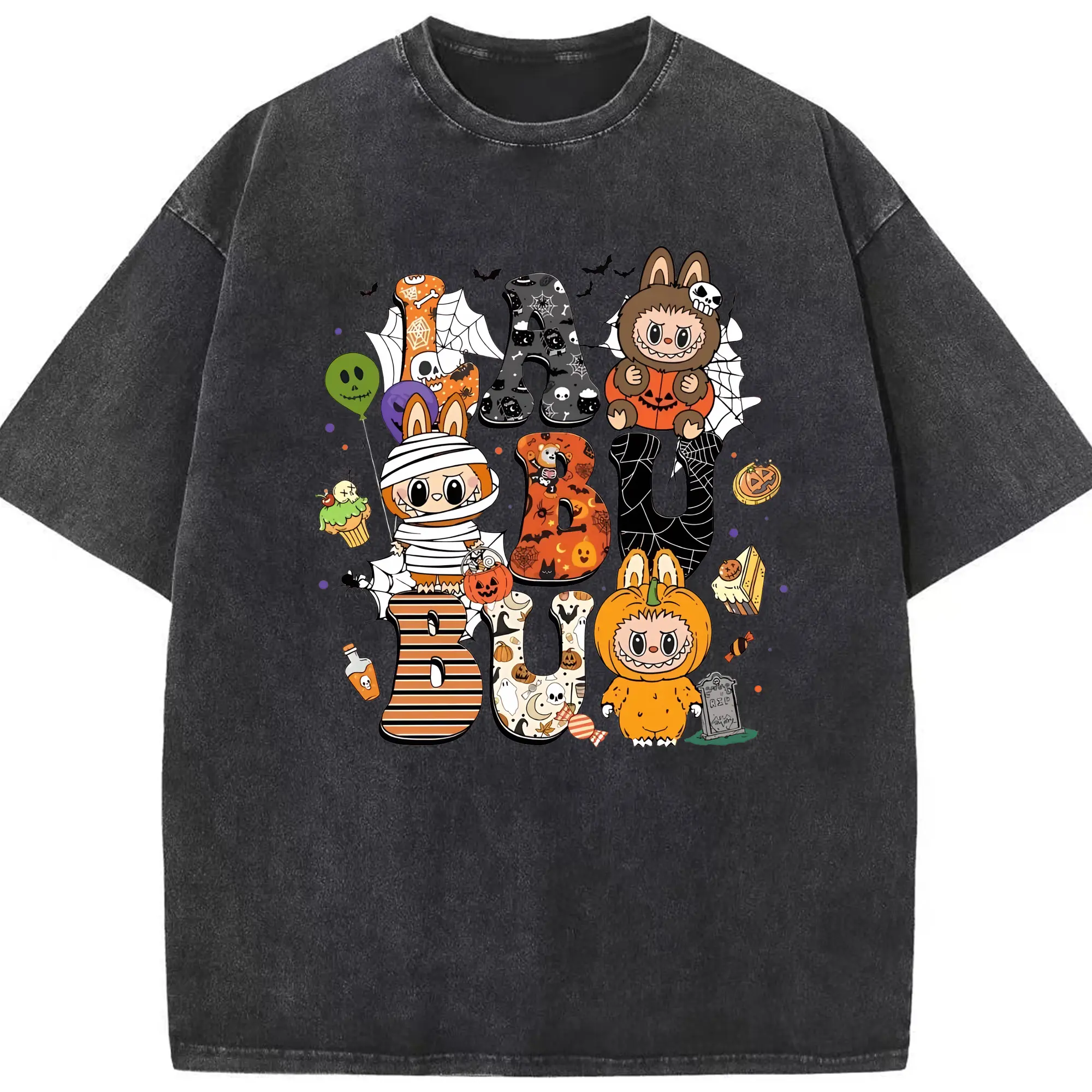 ラブブ グッズ モココ - 綿100％ ヴィンテージ風 半袖Tシャツ ・ フロントプリント ・ 柔らか肌触り ・ 通気性 快適 ・ スポーツ カジュアル 外出用