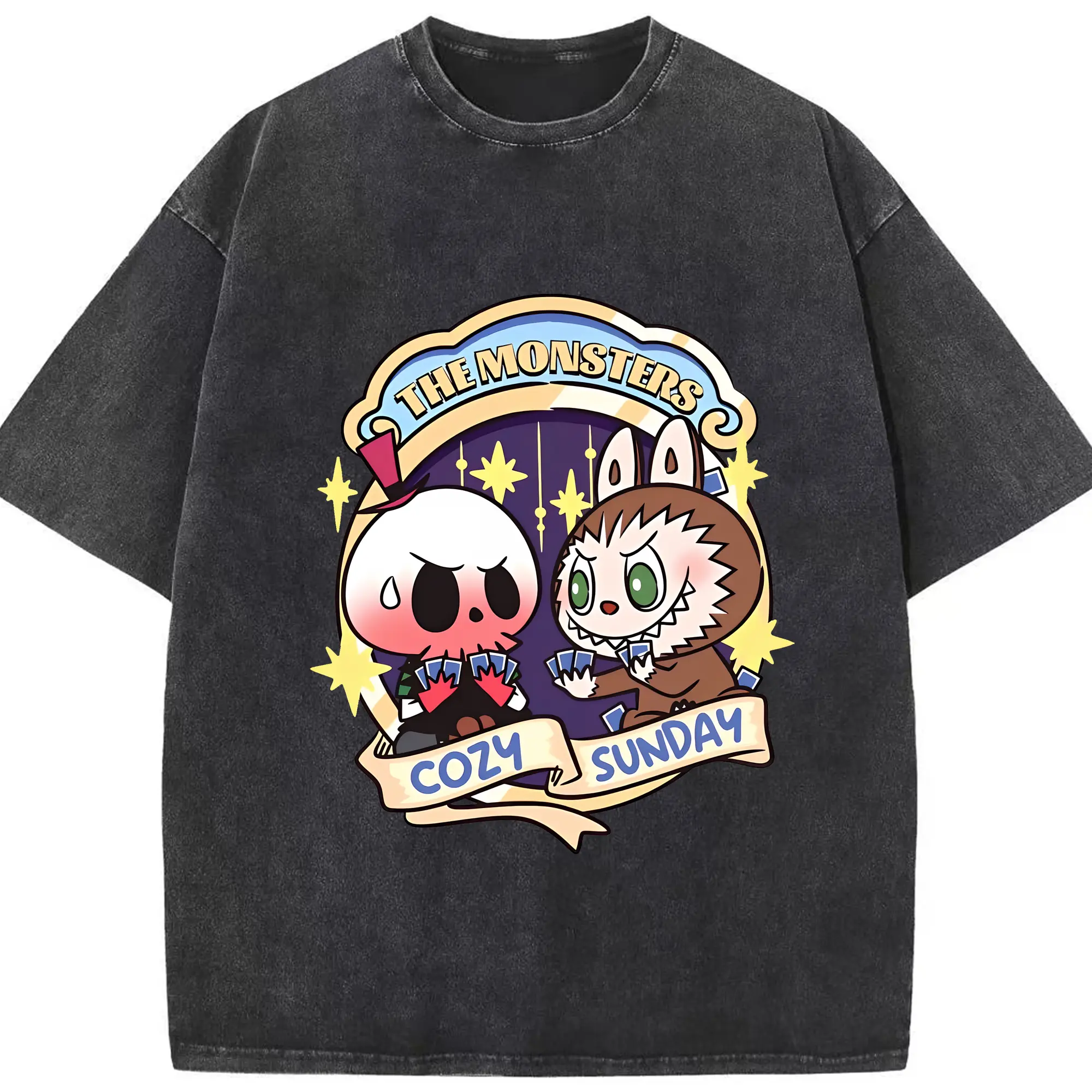 ラブブ グッズ モココ - 綿100％ ヴィンテージ風 半袖Tシャツ ・ フロントプリント ・ 柔らか肌触り ・ 通気性 快適 ・ スポーツ カジュアル 外出用