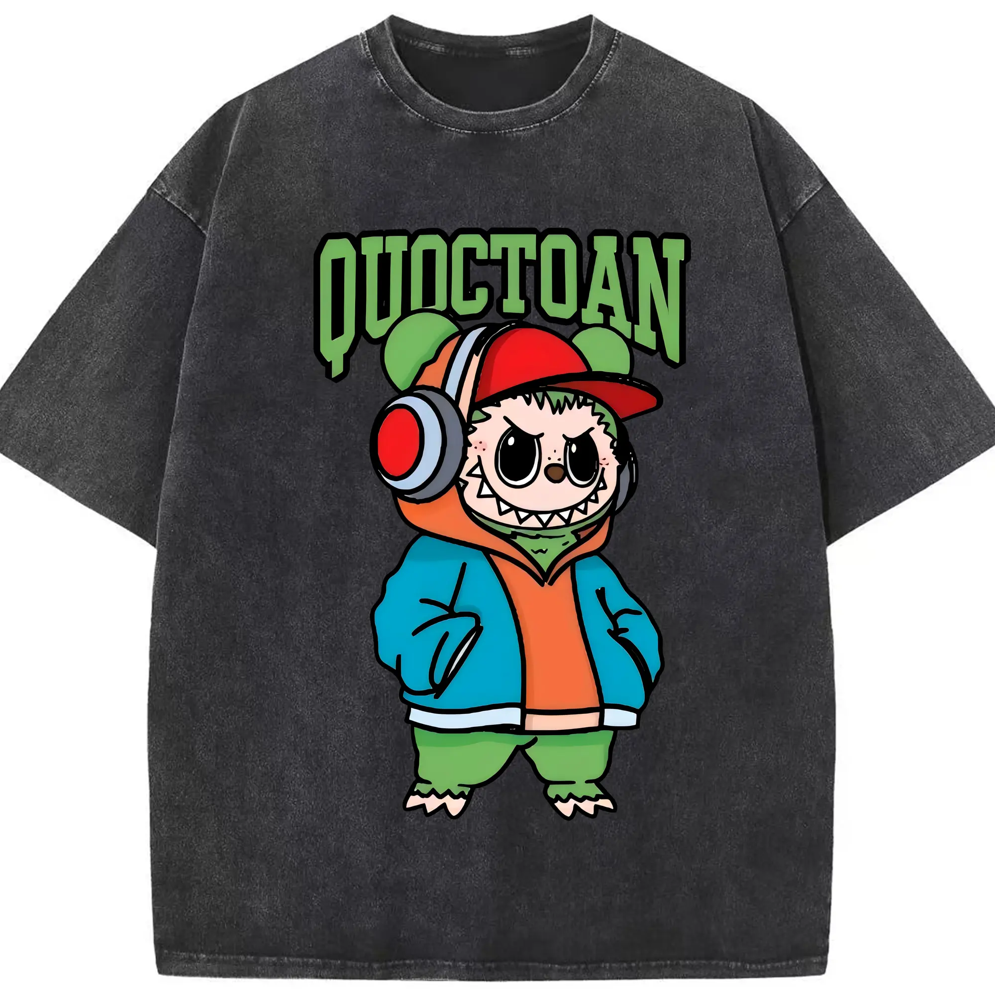 ラブブ グッズ モココ - 綿100％ ヴィンテージ風 半袖Tシャツ ・ フロントプリント ・ 柔らか肌触り ・ 通気性 快適 ・ スポーツ カジュアル 外出用