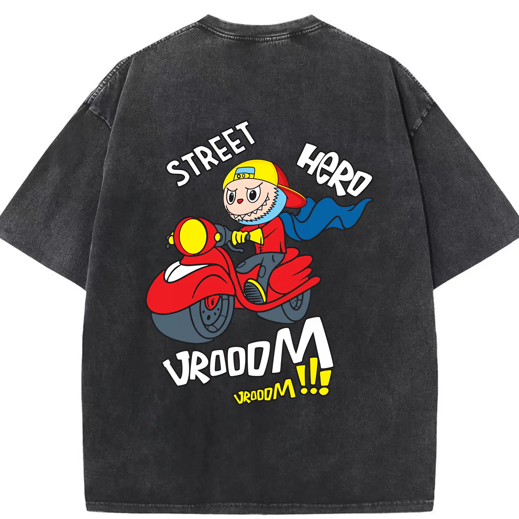 ラブブ グッズ モココ - 綿100％ ヴィンテージ風 半袖Tシャツ ・ 背面プリント ・ 柔らか肌触り ・ 通気性 快適 ・ スポーツ カジュアル 外出用