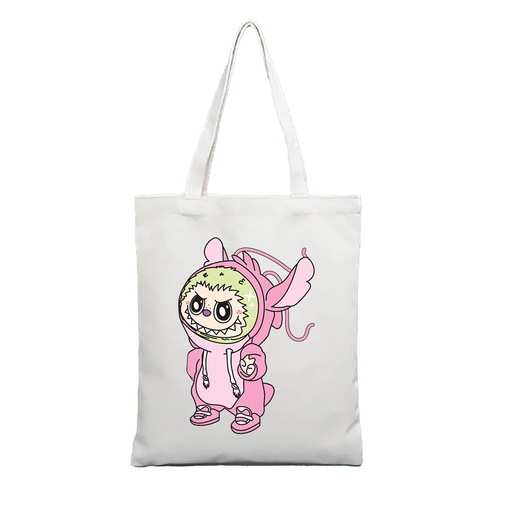 ラブブ グッズ モココ - 縦型キャンバス手提げバッグ（トートバッグ） ・ キャンバス素材 ・ ショッピング用 ・ 軽量 丈夫 お手入れ簡単