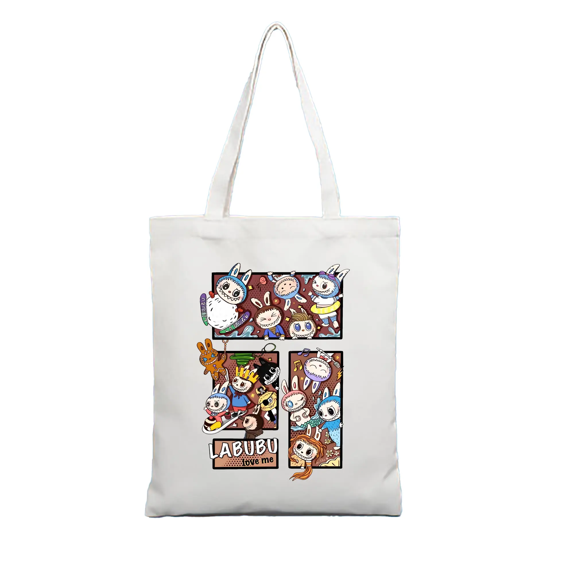 ラブブ グッズ モココ - 縦型キャンバス手提げバッグ（トートバッグ） ・ キャンバス素材 ・ ショッピング用 ・ 軽量 丈夫 お手入れ簡単