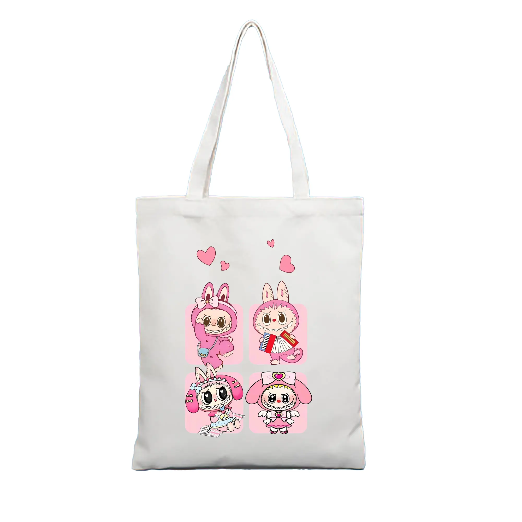 ラブブ グッズ モココ - 縦型キャンバス手提げバッグ（トートバッグ） ・ キャンバス素材 ・ ショッピング用 ・ 軽量 丈夫 お手入れ簡単