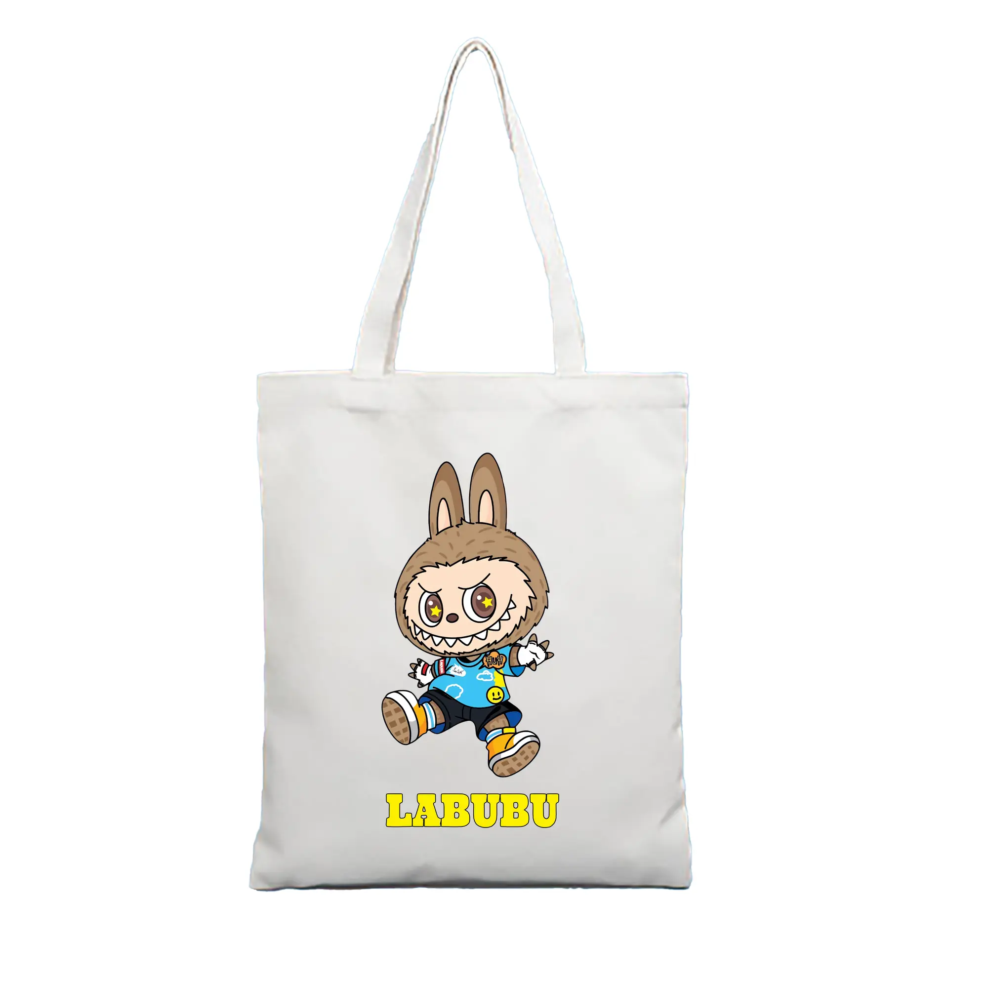 ラブブ グッズ モココ - 縦型キャンバス手提げバッグ（トートバッグ） ・ キャンバス素材 ・ ショッピング用 ・ 軽量 丈夫 お手入れ簡単