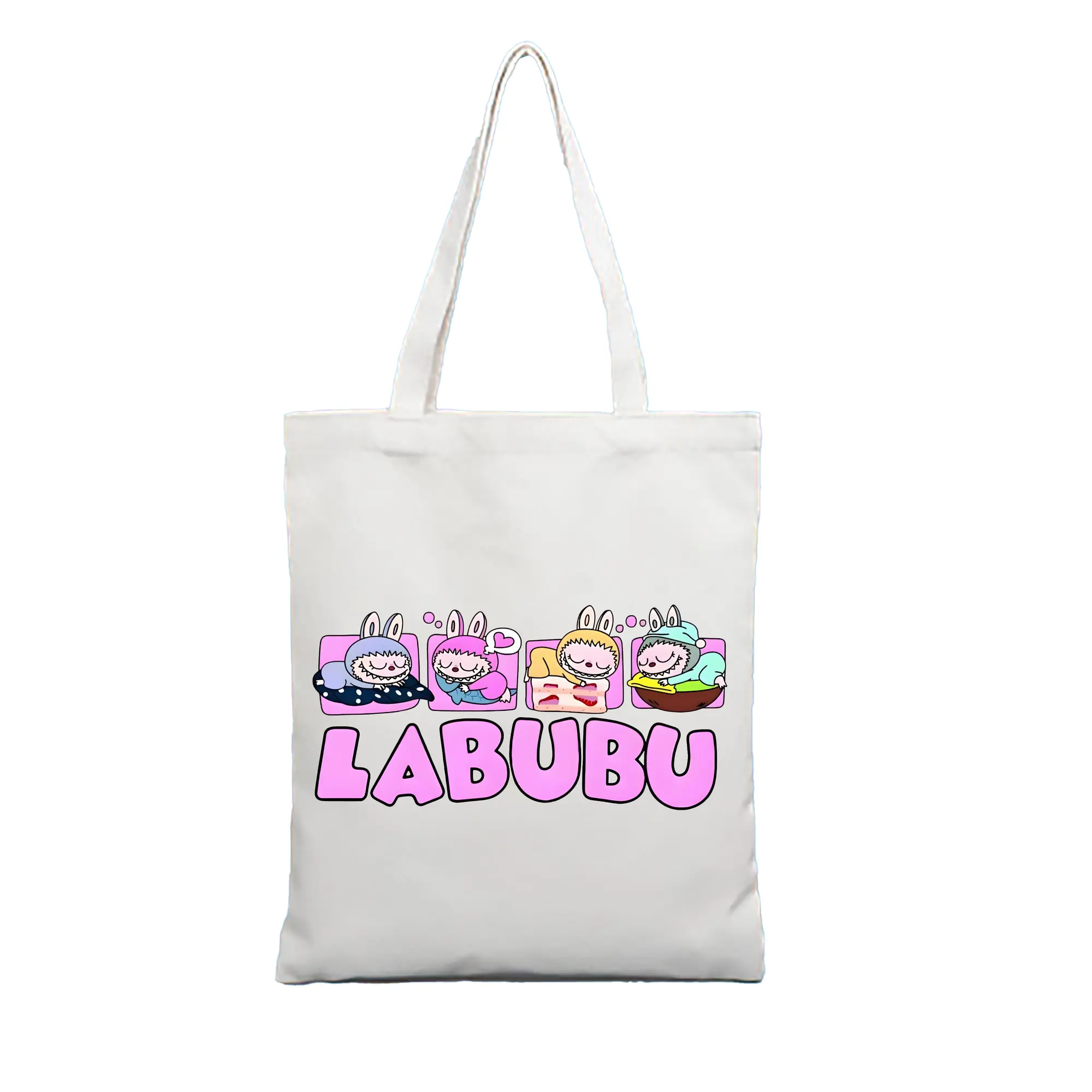 ラブブ グッズ モココ - 縦型キャンバス手提げバッグ（トートバッグ） ・ キャンバス素材 ・ ショッピング用 ・ 軽量 丈夫 お手入れ簡単