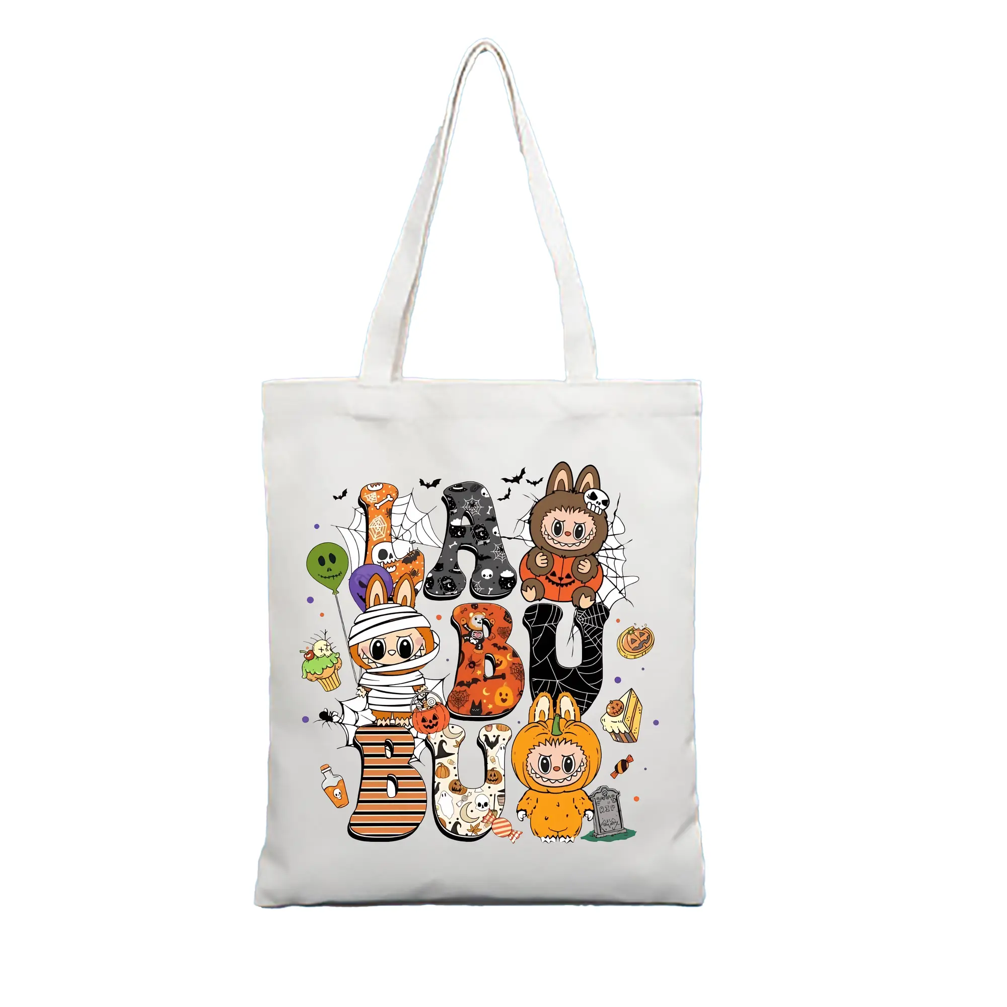 ラブブ グッズ モココ - 縦型キャンバス手提げバッグ（トートバッグ） ・ キャンバス素材 ・ ショッピング用 ・ 軽量 丈夫 お手入れ簡単