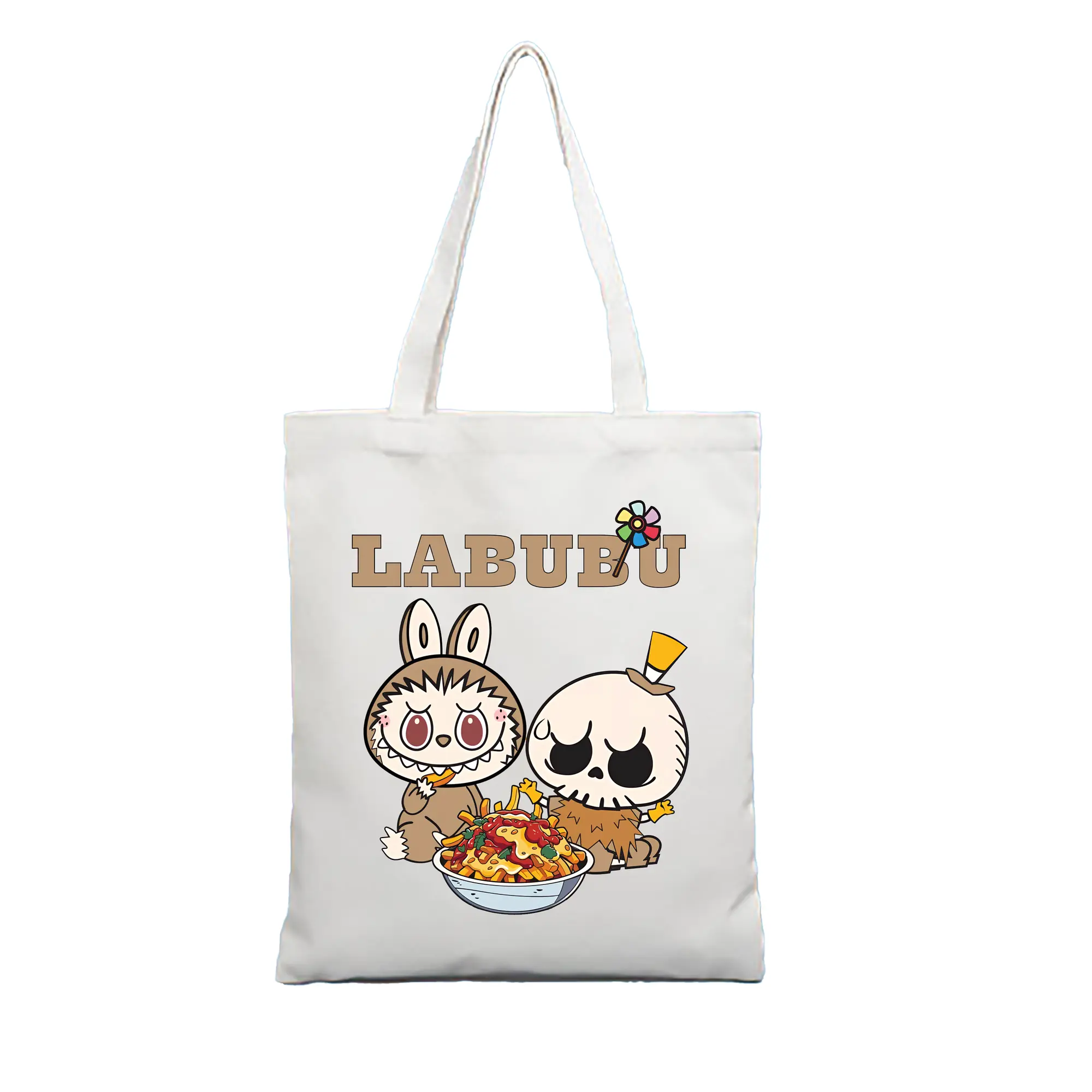 ラブブ グッズ モココ - 縦型キャンバス手提げバッグ（トートバッグ） ・ キャンバス素材 ・ ショッピング用 ・ 軽量 丈夫 お手入れ簡単