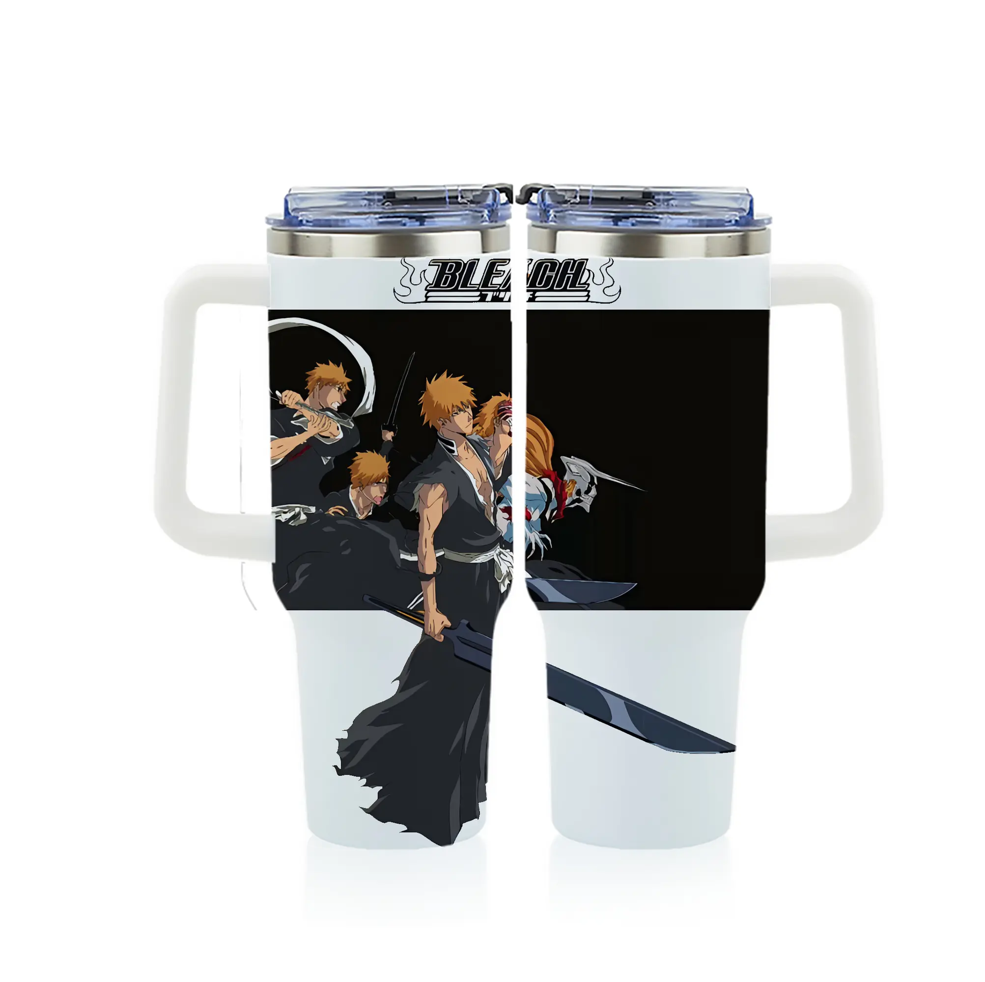 ブリーチ グッズ 黒崎 一護 - 1200mL フルプリント車用タンブラー ・ 304ステンレス 内側 ・ 201ステンレス 外側 ・ 保温 保冷 ・ 通勤 ドライブ アウトドア用