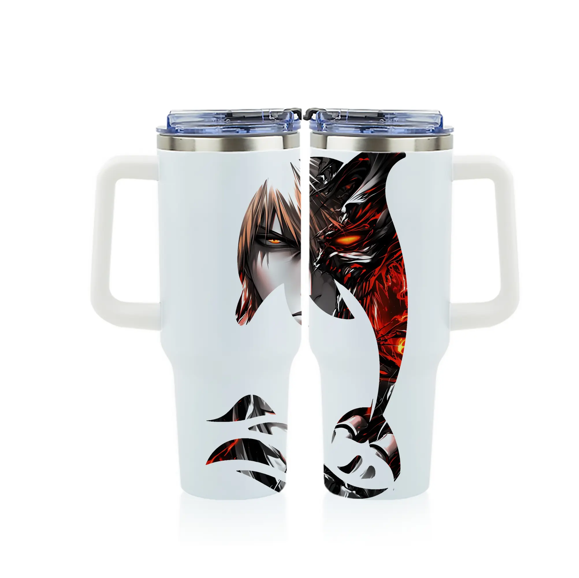 ブリーチ グッズ 黒崎 一護 - 1200mL フルプリント車用タンブラー ・ 304ステンレス 内側 ・ 201ステンレス 外側 ・ 保温 保冷 ・ 通勤 ドライブ アウトドア用