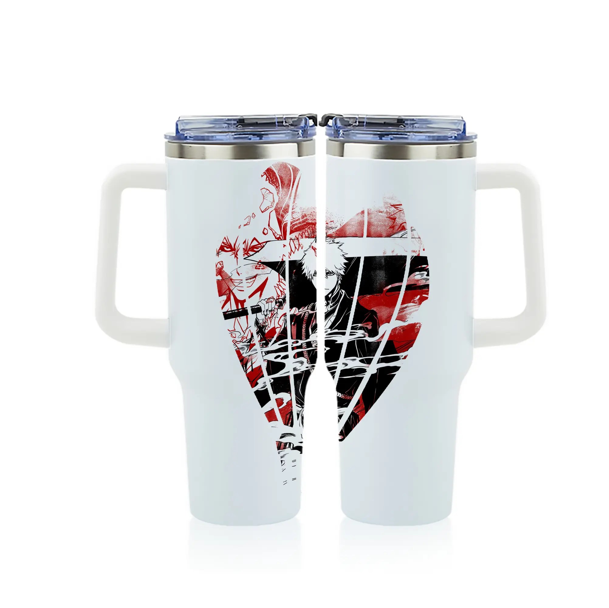 ブリーチ グッズ 黒崎 一護 - 1200mL フルプリント車用タンブラー ・ 304ステンレス 内側 ・ 201ステンレス 外側 ・ 保温 保冷 ・ 通勤 ドライブ アウトドア用