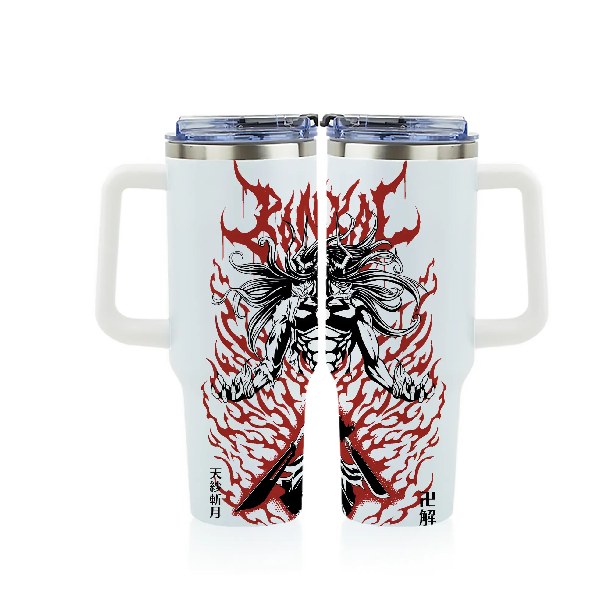 ブリーチ グッズ 黒崎 一護 - 1200mL フルプリント車用タンブラー ・ 304ステンレス 内側 ・ 201ステンレス 外側 ・ 保温 保冷 ・ 通勤 ドライブ アウトドア用