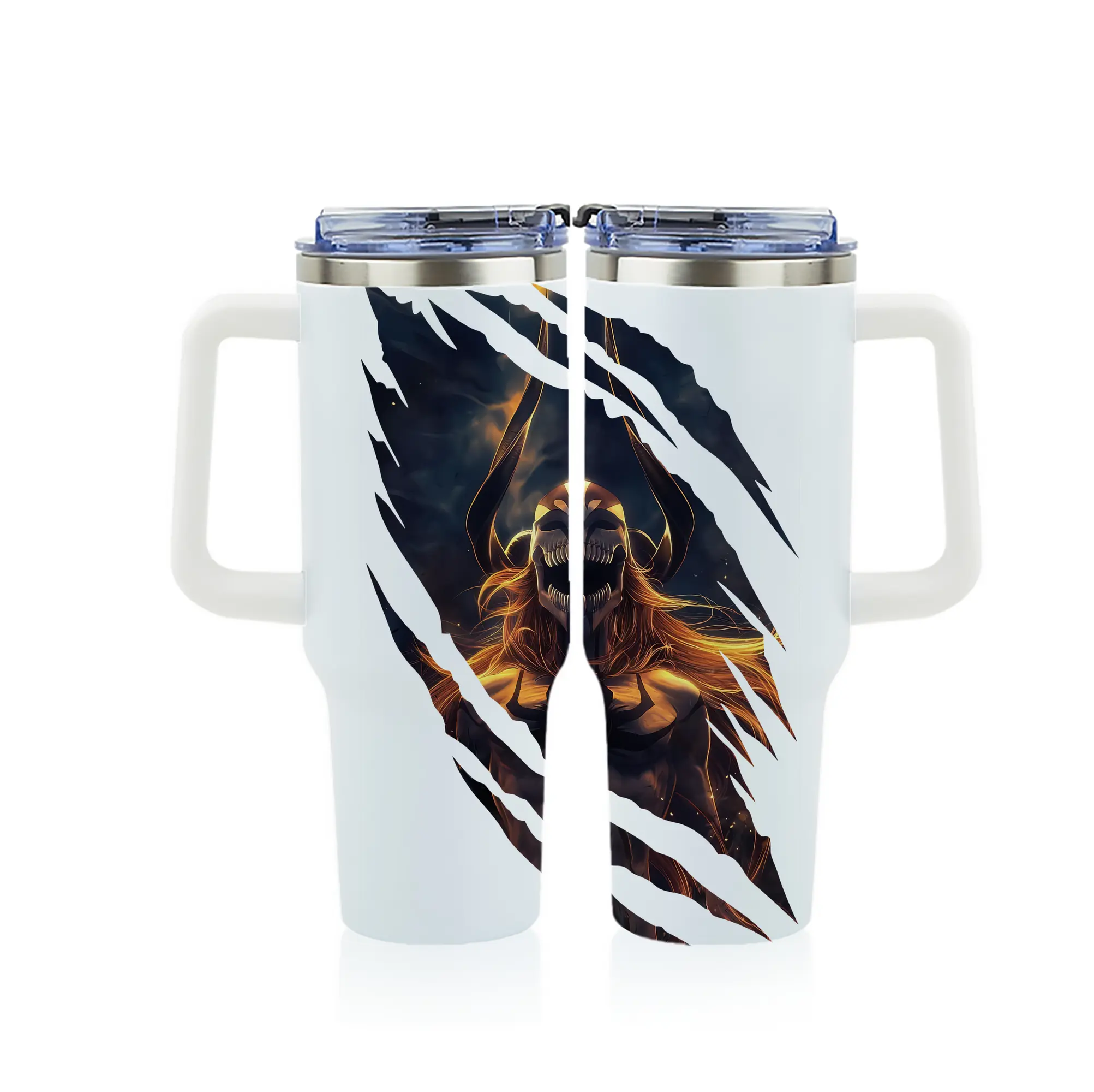 ブリーチ グッズ 黒崎 一護 - 1200mL フルプリント車用タンブラー ・ 304ステンレス 内側 ・ 201ステンレス 外側 ・ 保温 保冷 ・ 通勤 ドライブ アウトドア用