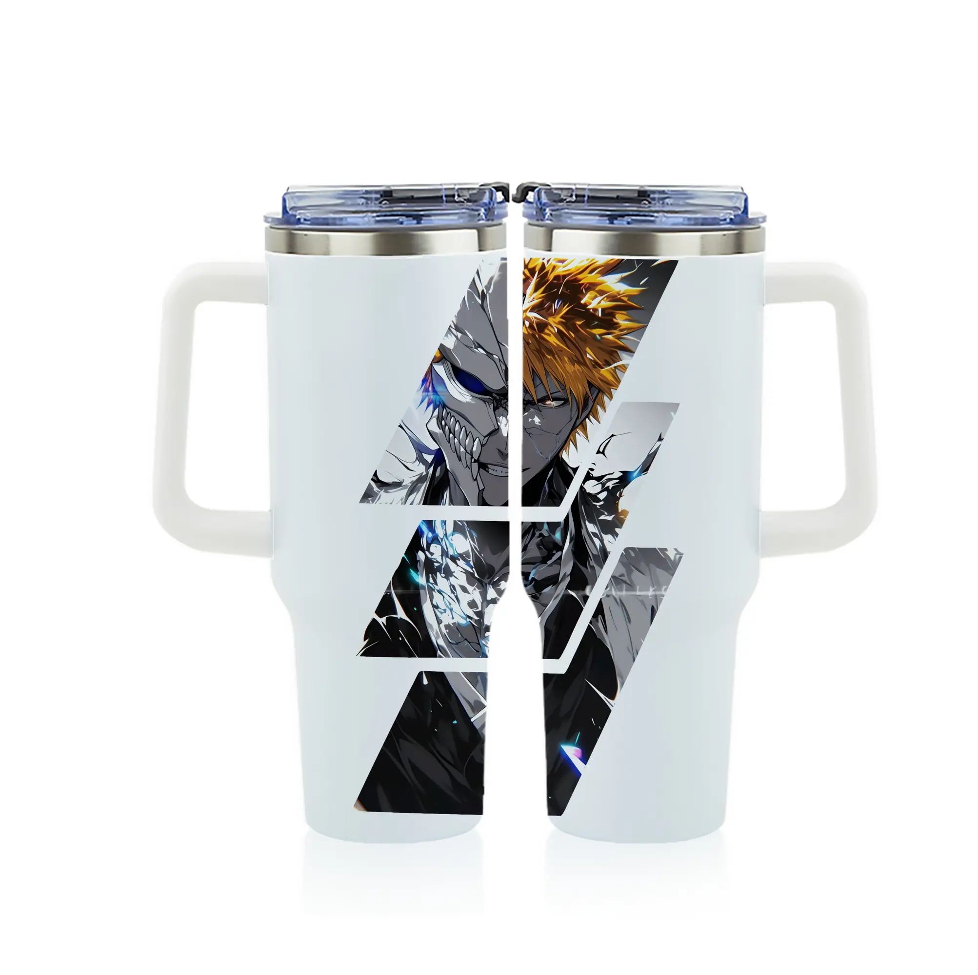 ブリーチ グッズ 黒崎 一護 - 1200mL フルプリント車用タンブラー ・ 304ステンレス 内側 ・ 201ステンレス 外側 ・ 保温 保冷 ・ 通勤 ドライブ アウトドア用