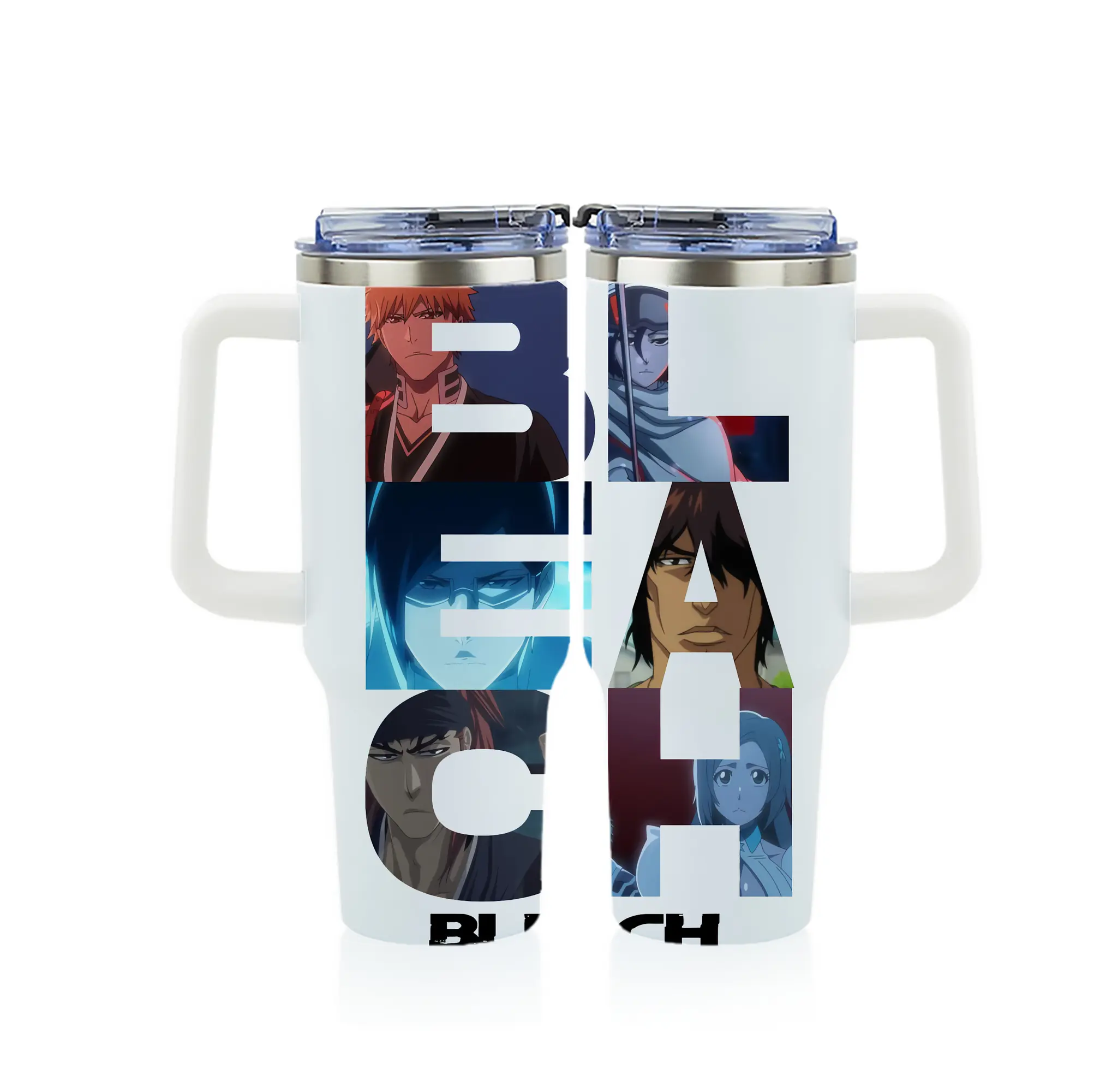 ブリーチ グッズ 黒崎 一護 - 1200mL フルプリント車用タンブラー ・ 304ステンレス 内側 ・ 201ステンレス 外側 ・ 保温 保冷 ・ 通勤 ドライブ アウトドア用