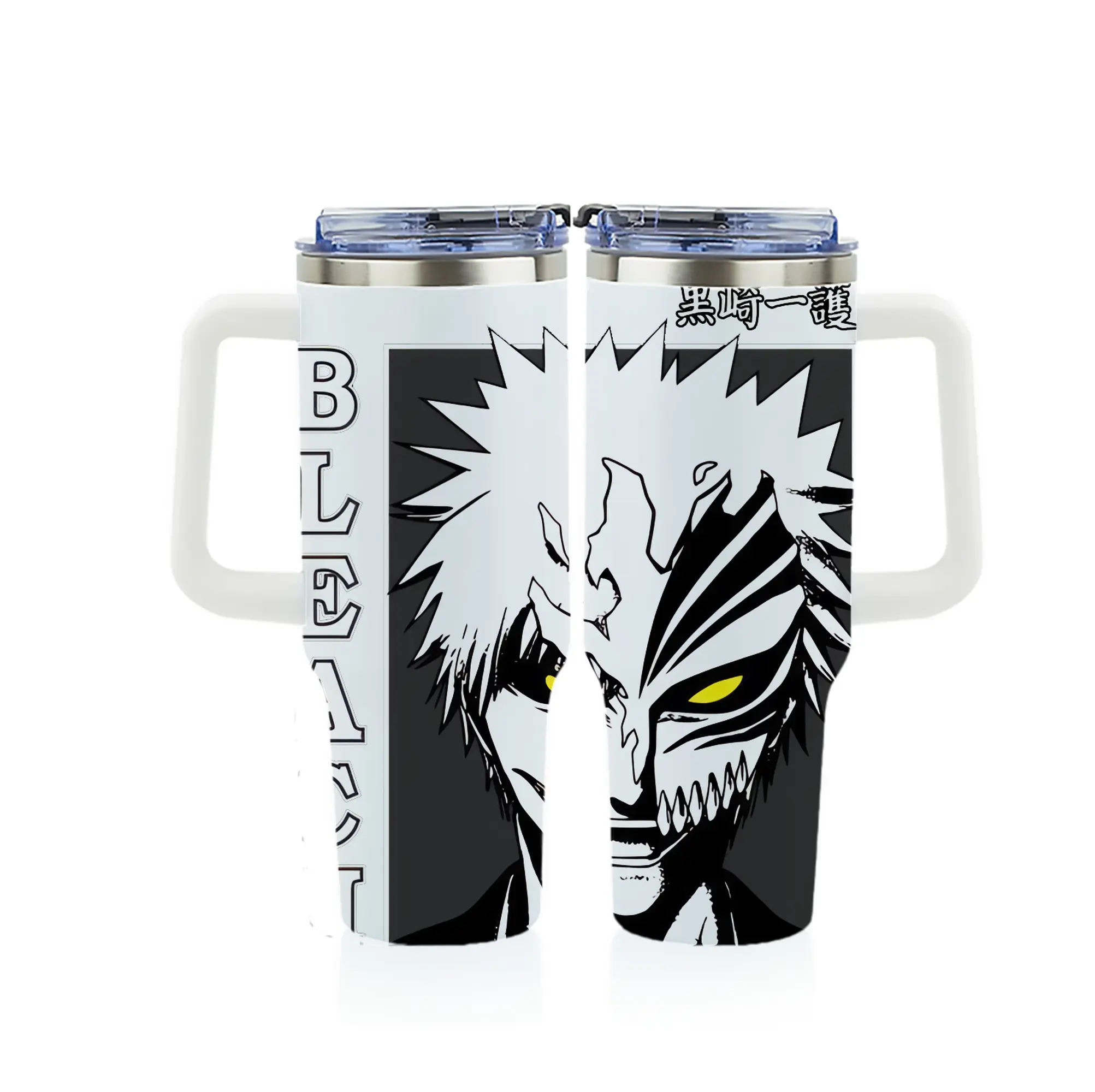 ブリーチ グッズ 黒崎 一護 - 1200mL フルプリント車用タンブラー ・ 304ステンレス 内側 ・ 201ステンレス 外側 ・ 保温 保冷 ・ 通勤 ドライブ アウトドア用