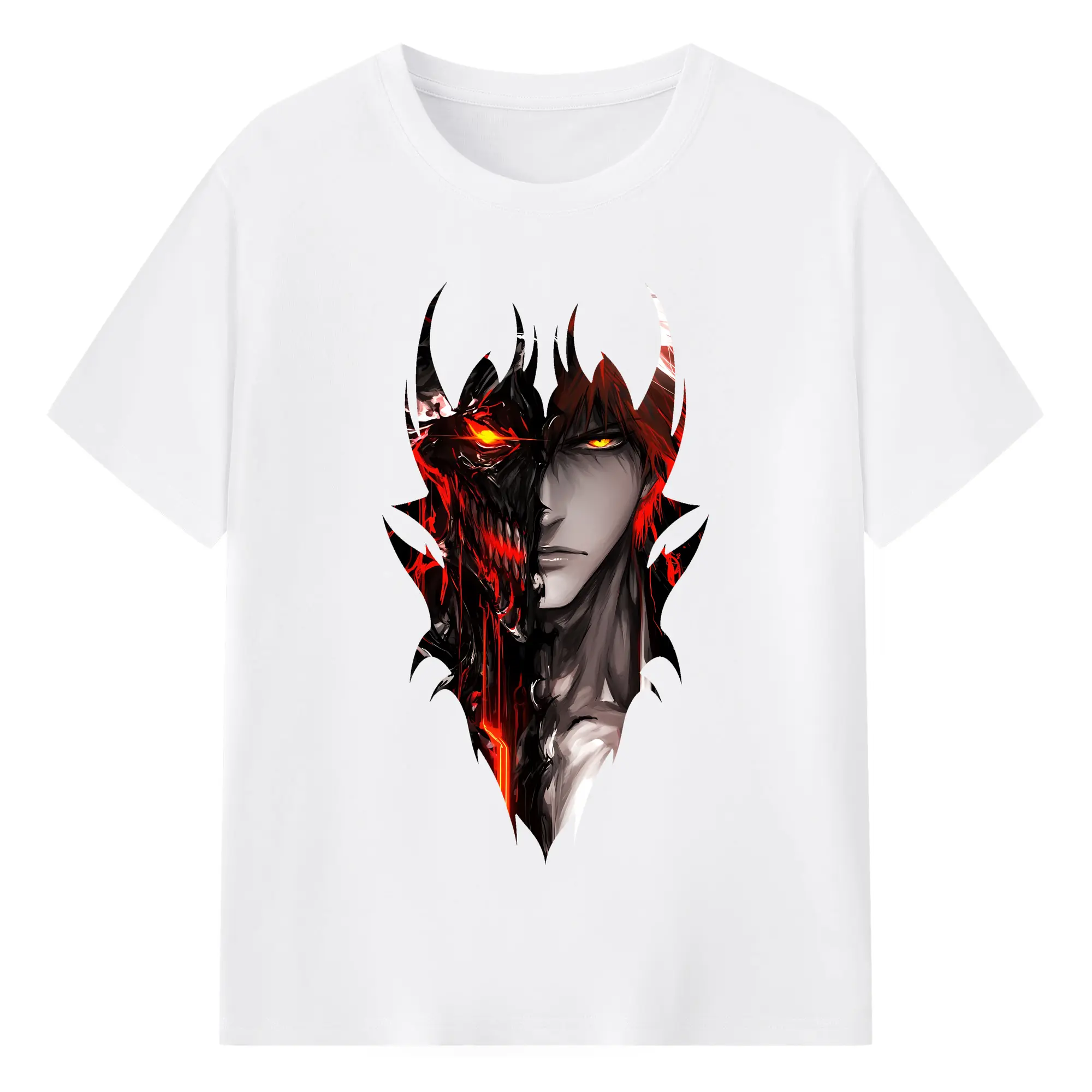 ブリーチ グッズ 黒崎 一護 - 綿100％ 半袖Tシャツ ・ フロントプリント ・ 快適 通気性 ・ 日常使い 散歩 スポーツ用