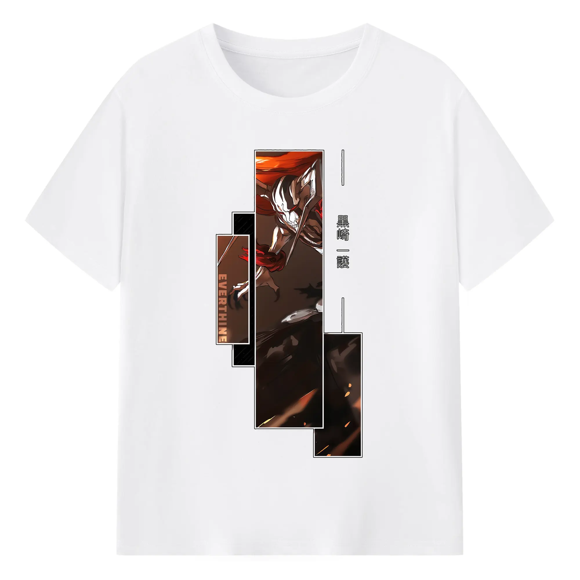 ブリーチ グッズ 黒崎 一護 - 綿100％ 半袖Tシャツ ・ フロントプリント ・ 快適 通気性 ・ 日常使い 散歩 スポーツ用