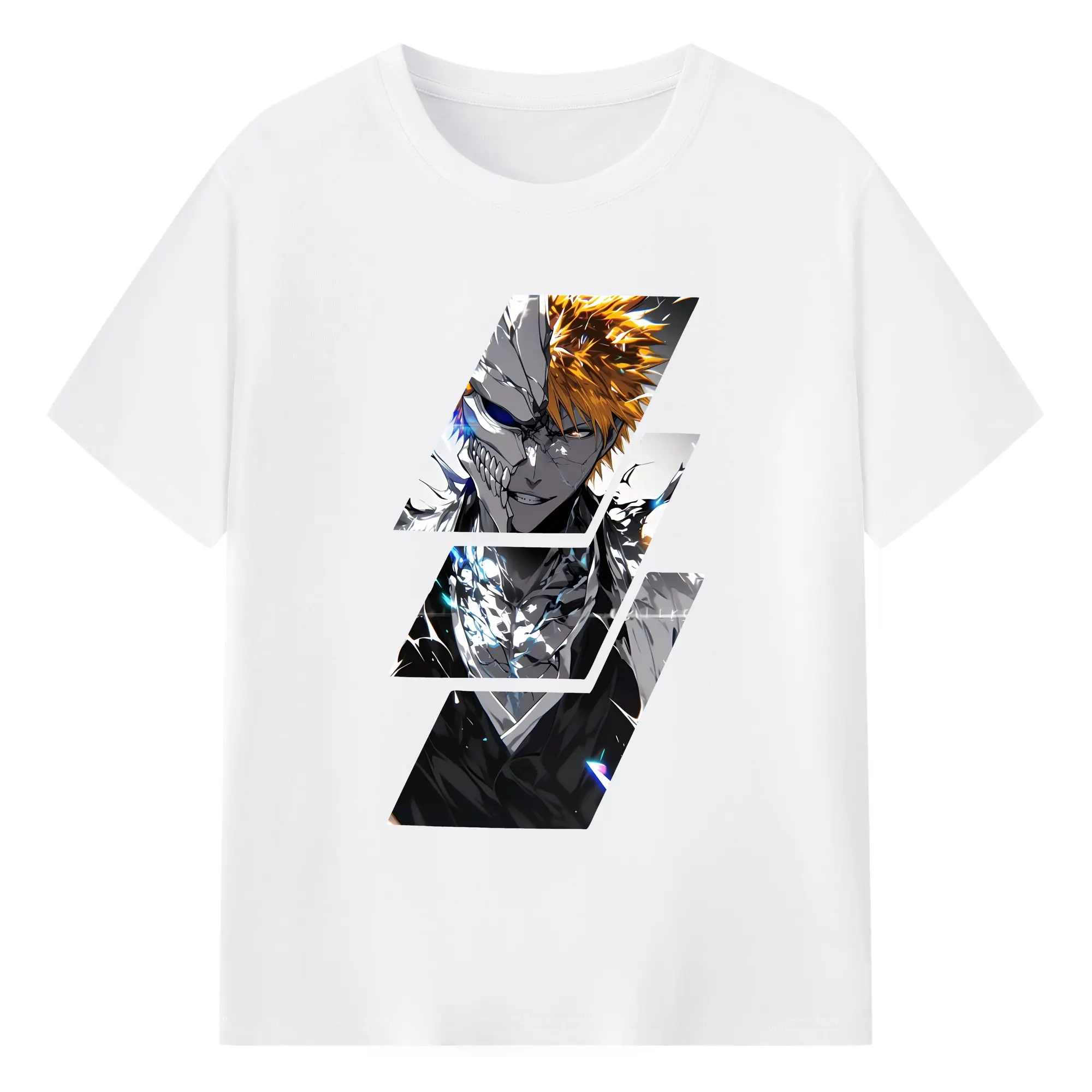 ブリーチ グッズ 黒崎 一護 - 綿100％ 半袖Tシャツ ・ フロントプリント ・ 快適 通気性 ・ 日常使い 散歩 スポーツ用