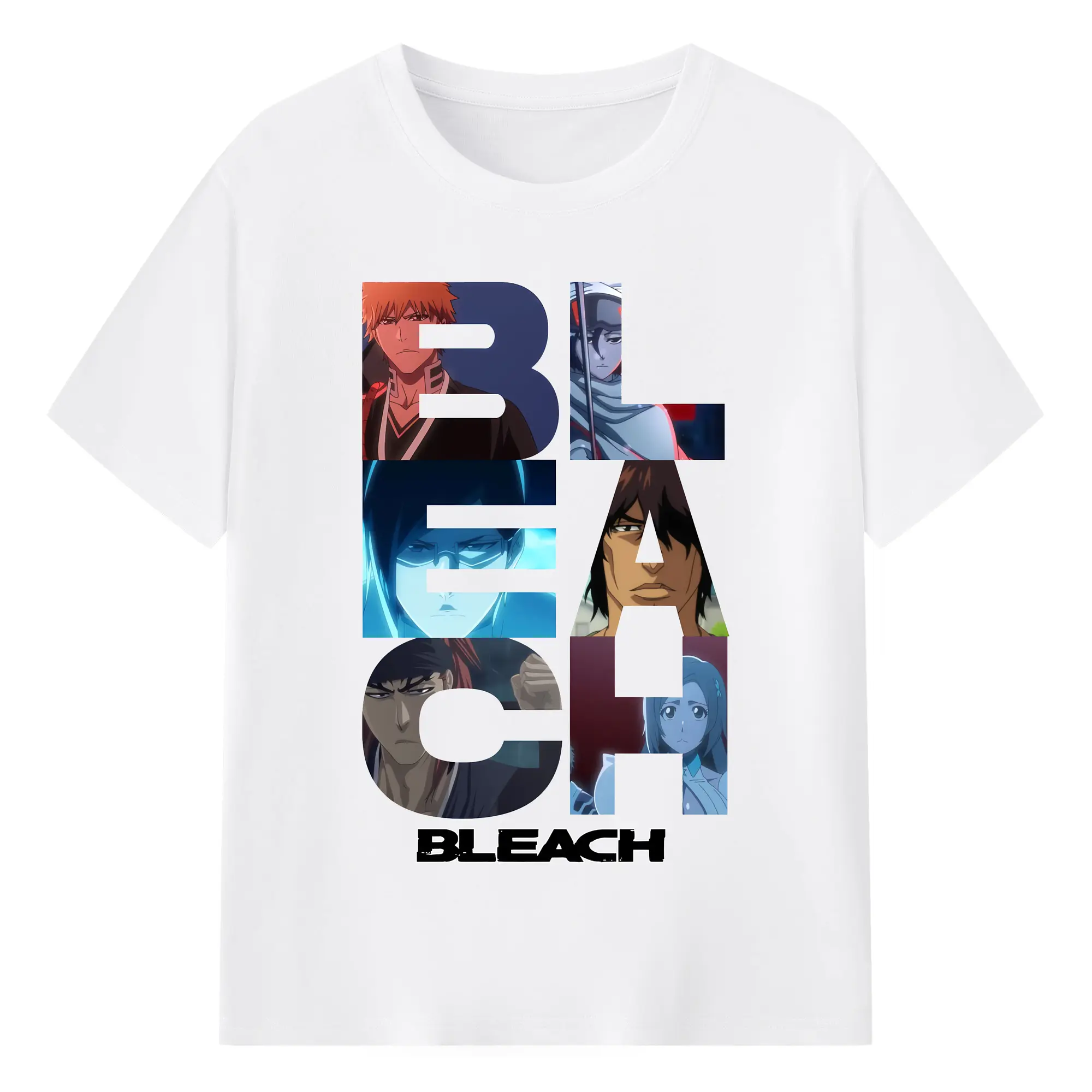 ブリーチ グッズ 黒崎 一護 - 綿100％ 半袖Tシャツ ・ フロントプリント ・ 快適 通気性 ・ 日常使い 散歩 スポーツ用