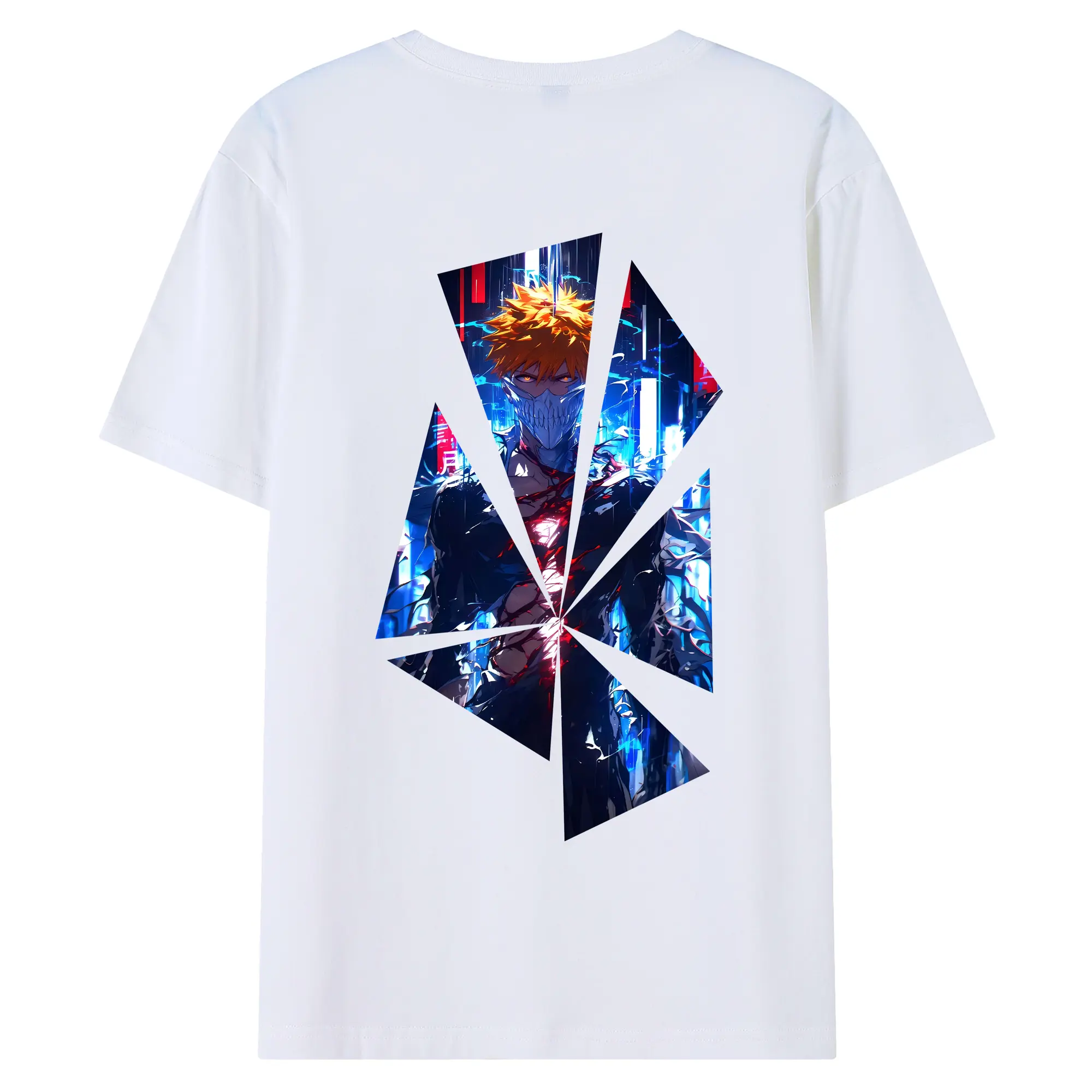 ブリーチ グッズ 黒崎 一護 - 綿100％ 半袖Tシャツ ・ バックプリント ・ 快適 通気性 ・ 日常使い 散歩 スポーツ用