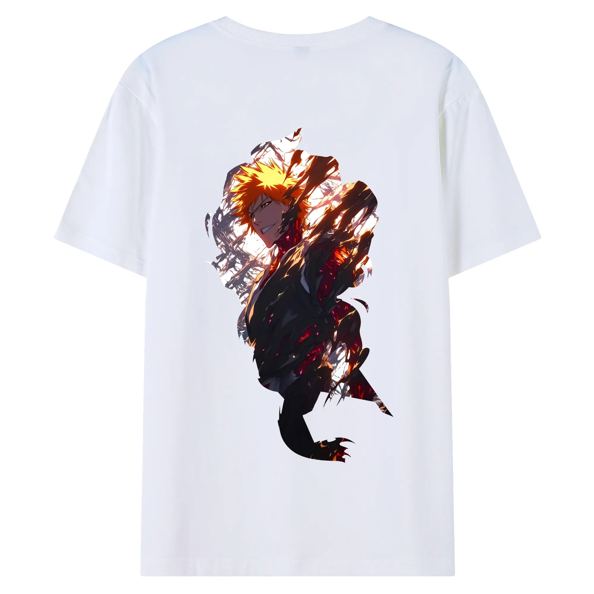 ブリーチ グッズ 黒崎 一護 - 綿100％ 半袖Tシャツ ・ バックプリント ・ 快適 通気性 ・ 日常使い 散歩 スポーツ用