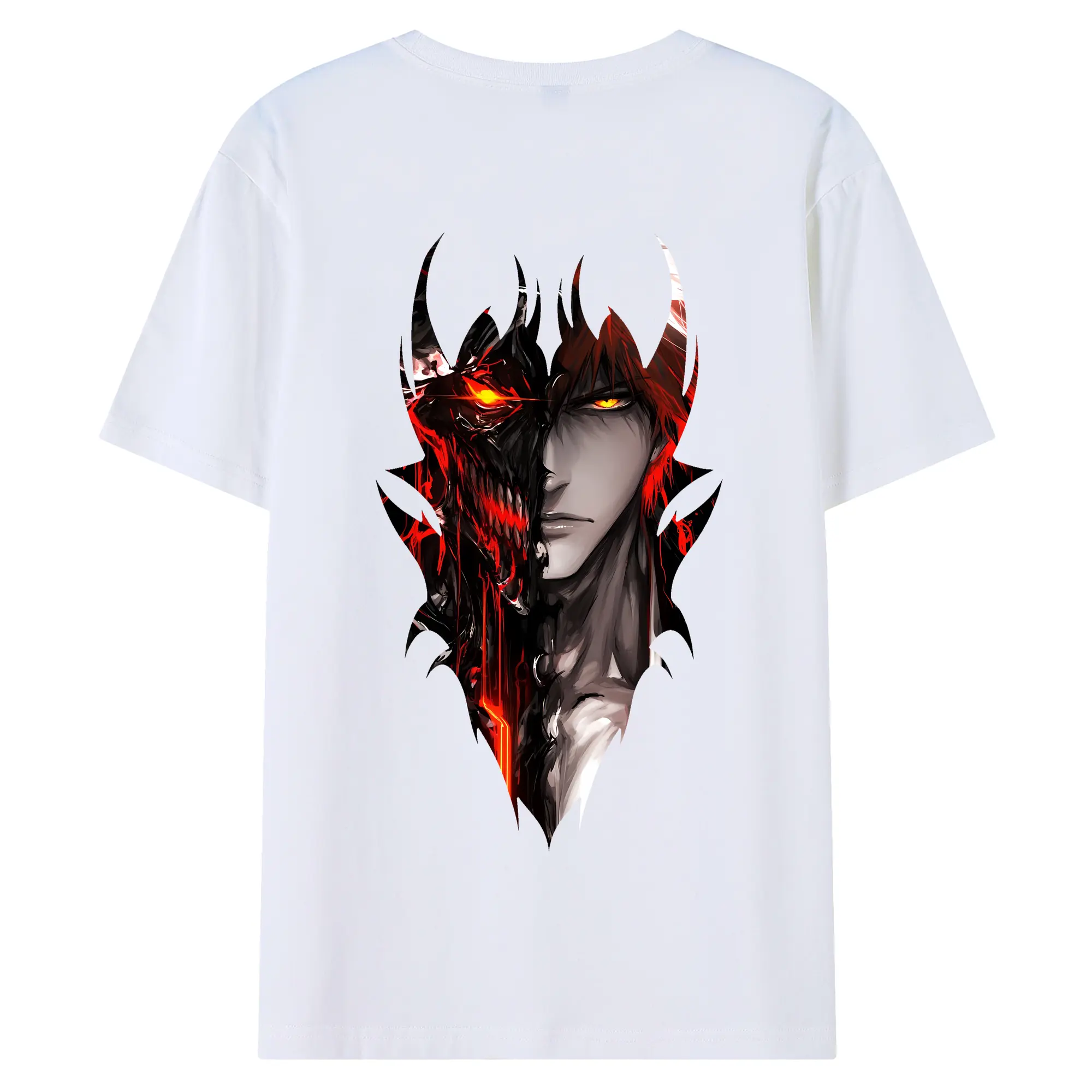 ブリーチ グッズ 黒崎 一護 - 綿100％ 半袖Tシャツ ・ バックプリント ・ 快適 通気性 ・ 日常使い 散歩 スポーツ用