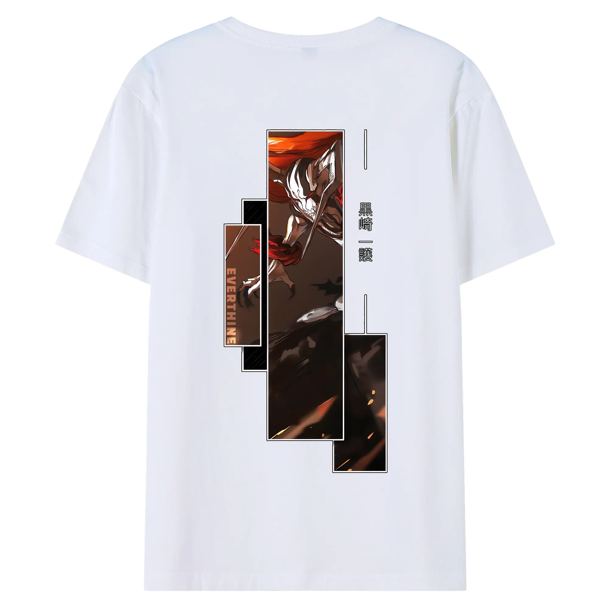 ブリーチ グッズ 黒崎 一護 - 綿100％ 半袖Tシャツ ・ バックプリント ・ 快適 通気性 ・ 日常使い 散歩 スポーツ用