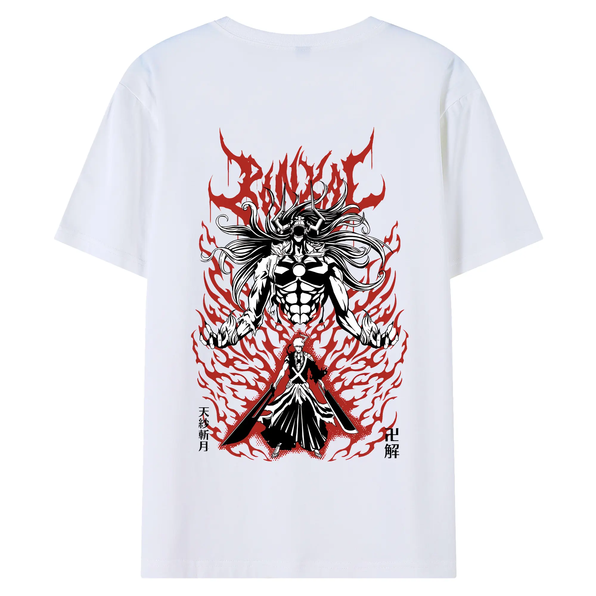 ブリーチ グッズ 黒崎 一護 - 綿100％ 半袖Tシャツ ・ バックプリント ・ 快適 通気性 ・ 日常使い 散歩 スポーツ用