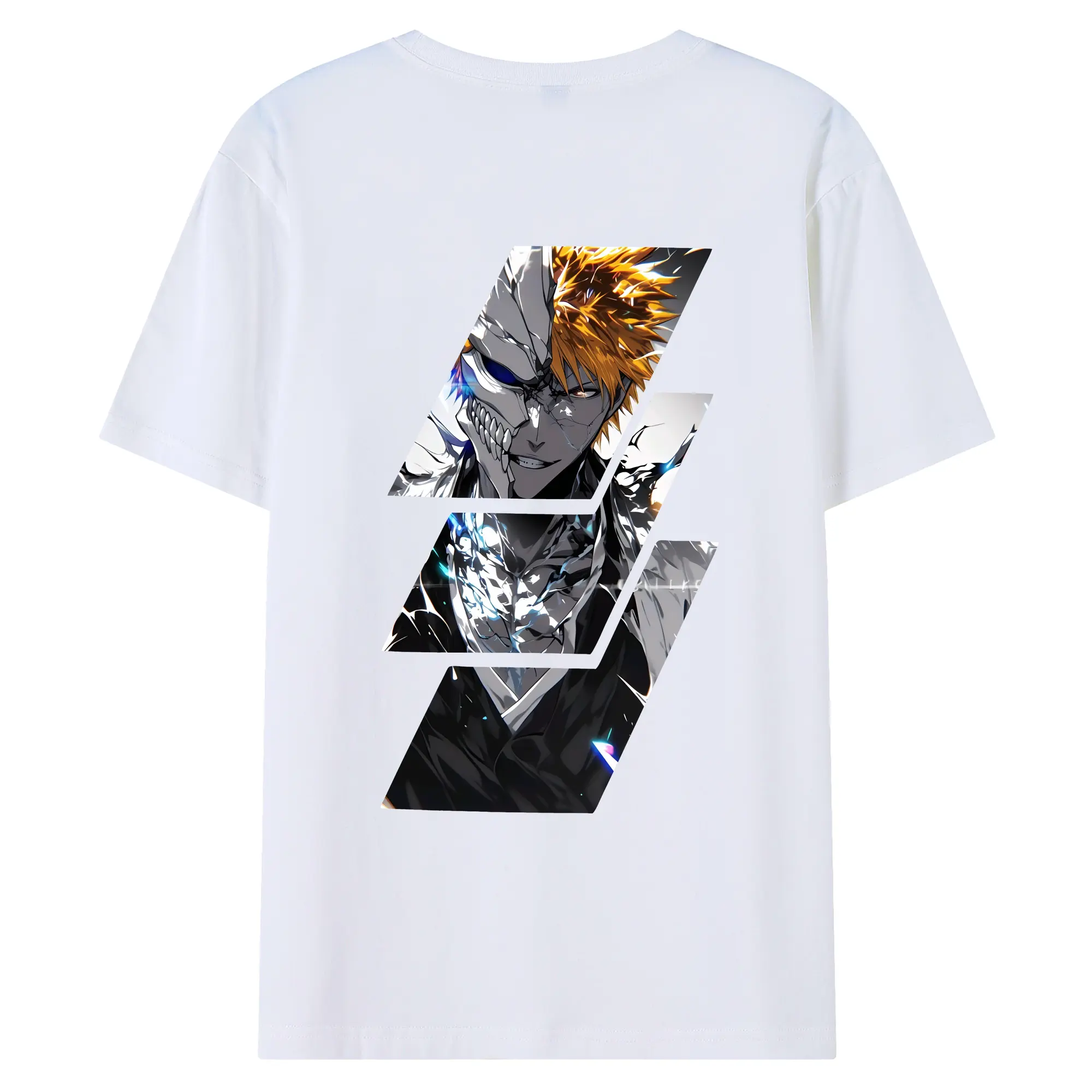 ブリーチ グッズ 黒崎 一護 - 綿100％ 半袖Tシャツ ・ バックプリント ・ 快適 通気性 ・ 日常使い 散歩 スポーツ用